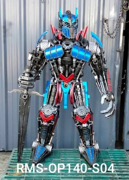 Kalifano Recycled Metal Art 55" Optimus Prime Inspired Recycled Metal Art Sculpture RMS-OP140-S04