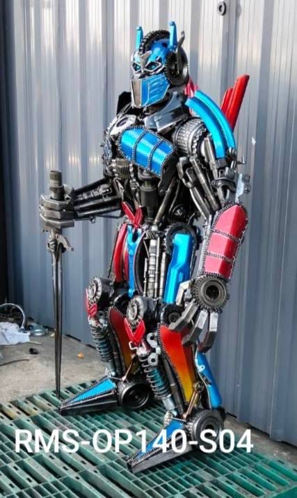 Kalifano Recycled Metal Art 55" Optimus Prime Inspired Recycled Metal Art Sculpture RMS-OP140-S04