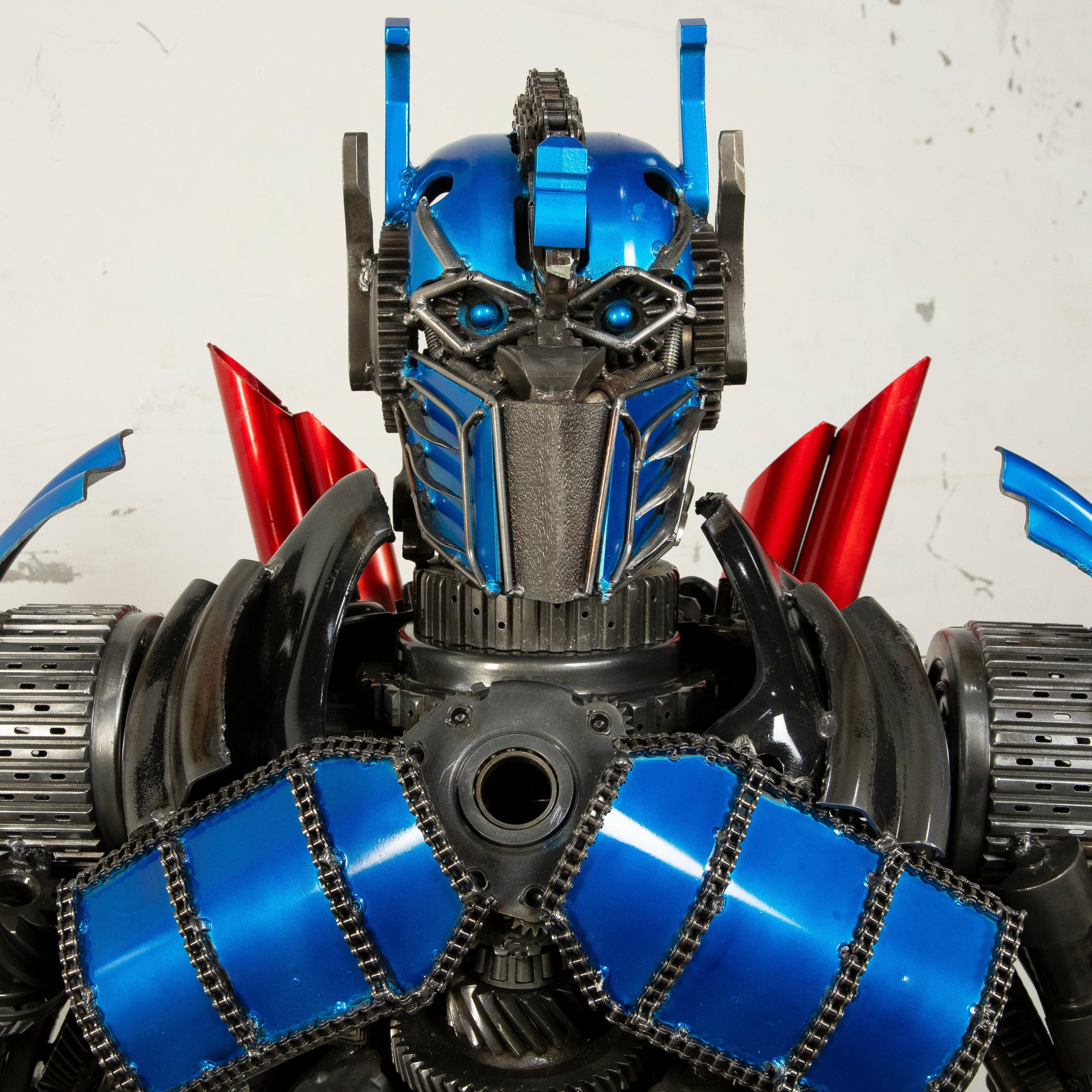 Kalifano Recycled Metal Art 55" Optimus Prime Inspired Recycled Metal Art Sculpture RMS-OP140-S06