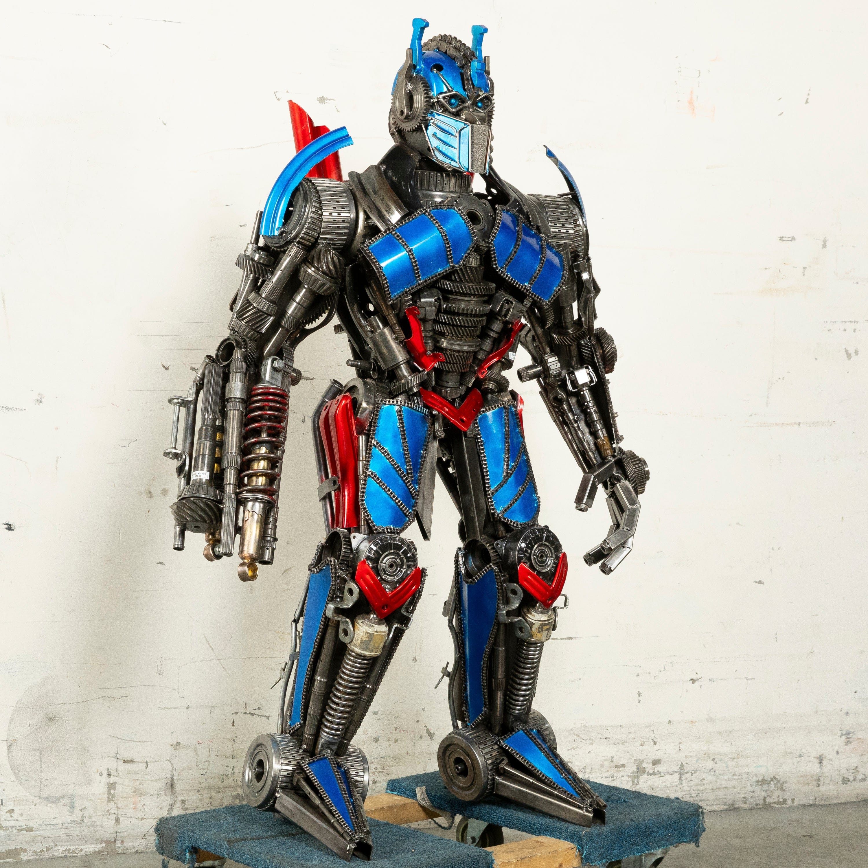 Kalifano Recycled Metal Art 55" Optimus Prime Inspired Recycled Metal Art Sculpture RMS-OP140-S06