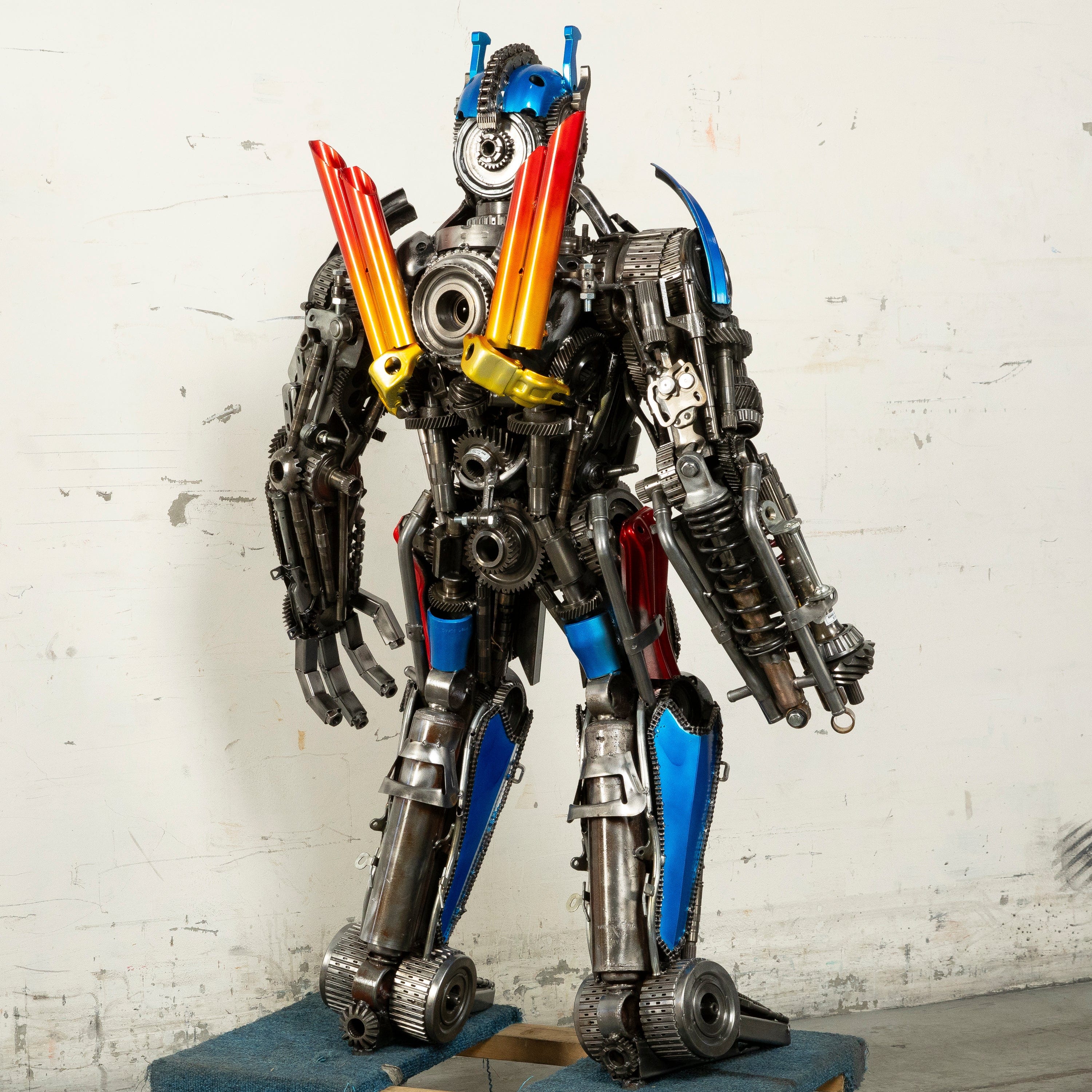 Kalifano Recycled Metal Art 55" Optimus Prime Inspired Recycled Metal Art Sculpture RMS-OP140-S06
