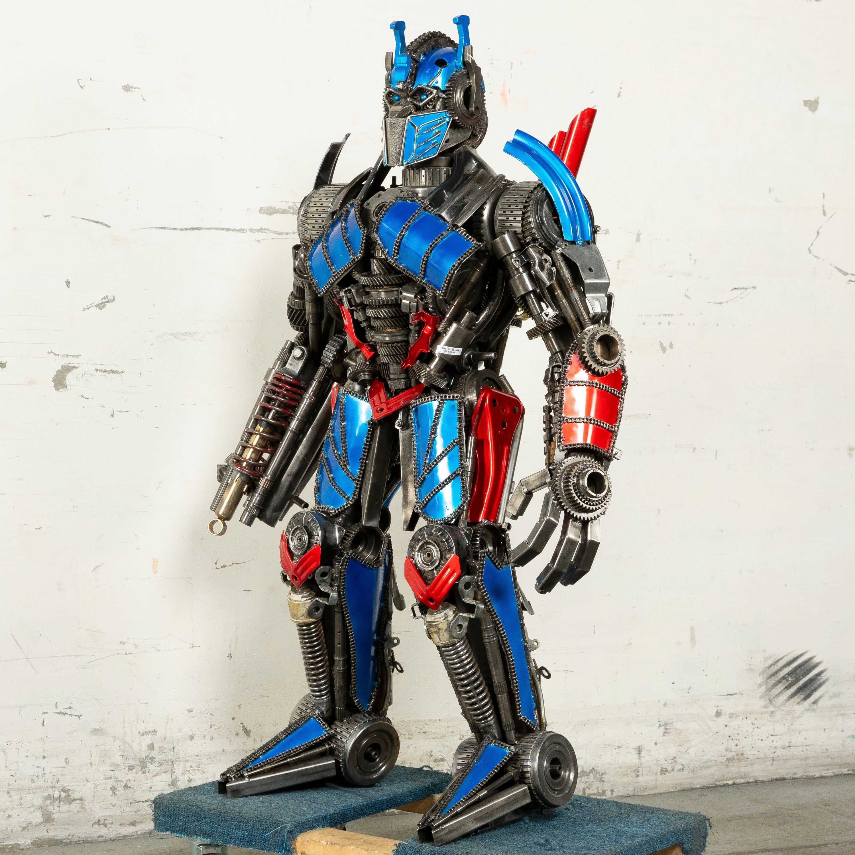 Kalifano Recycled Metal Art 55" Optimus Prime Inspired Recycled Metal Art Sculpture RMS-OP140-S06