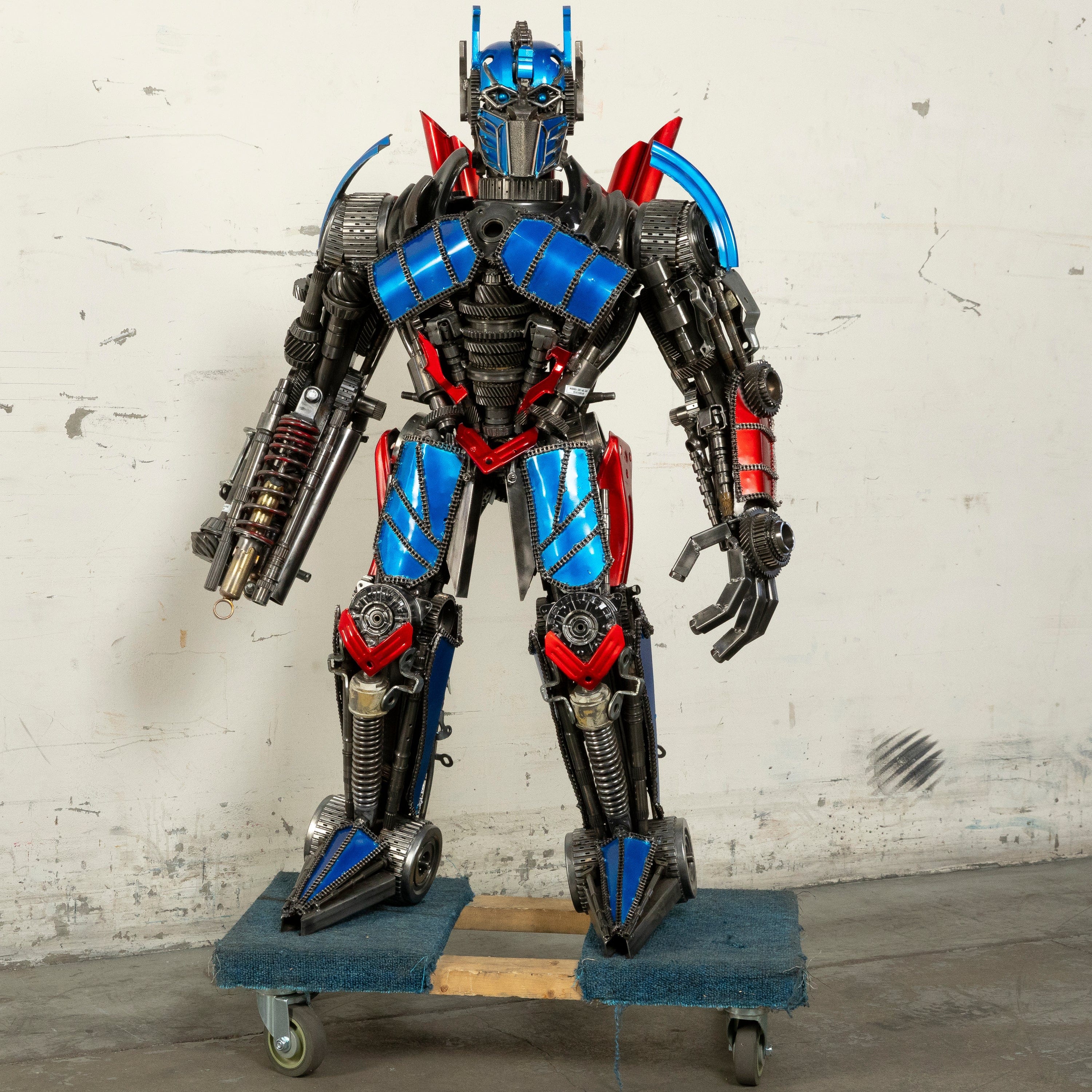Kalifano Recycled Metal Art 55" Optimus Prime Inspired Recycled Metal Art Sculpture RMS-OP140-S06