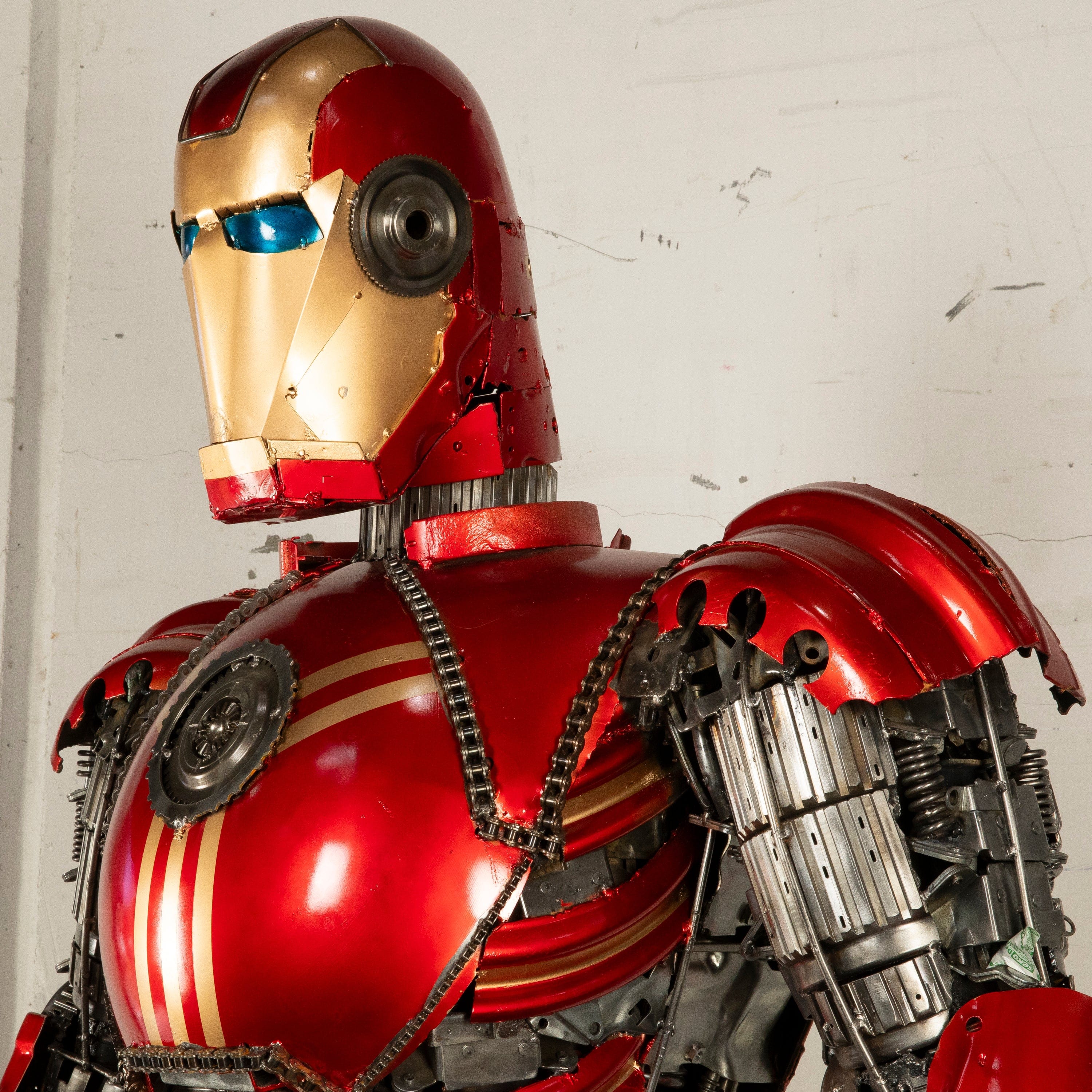 Kalifano Recycled Metal Art 79" Iron Man Inspired Recycled Metal Art Sculpture RMS-IMR200-S07