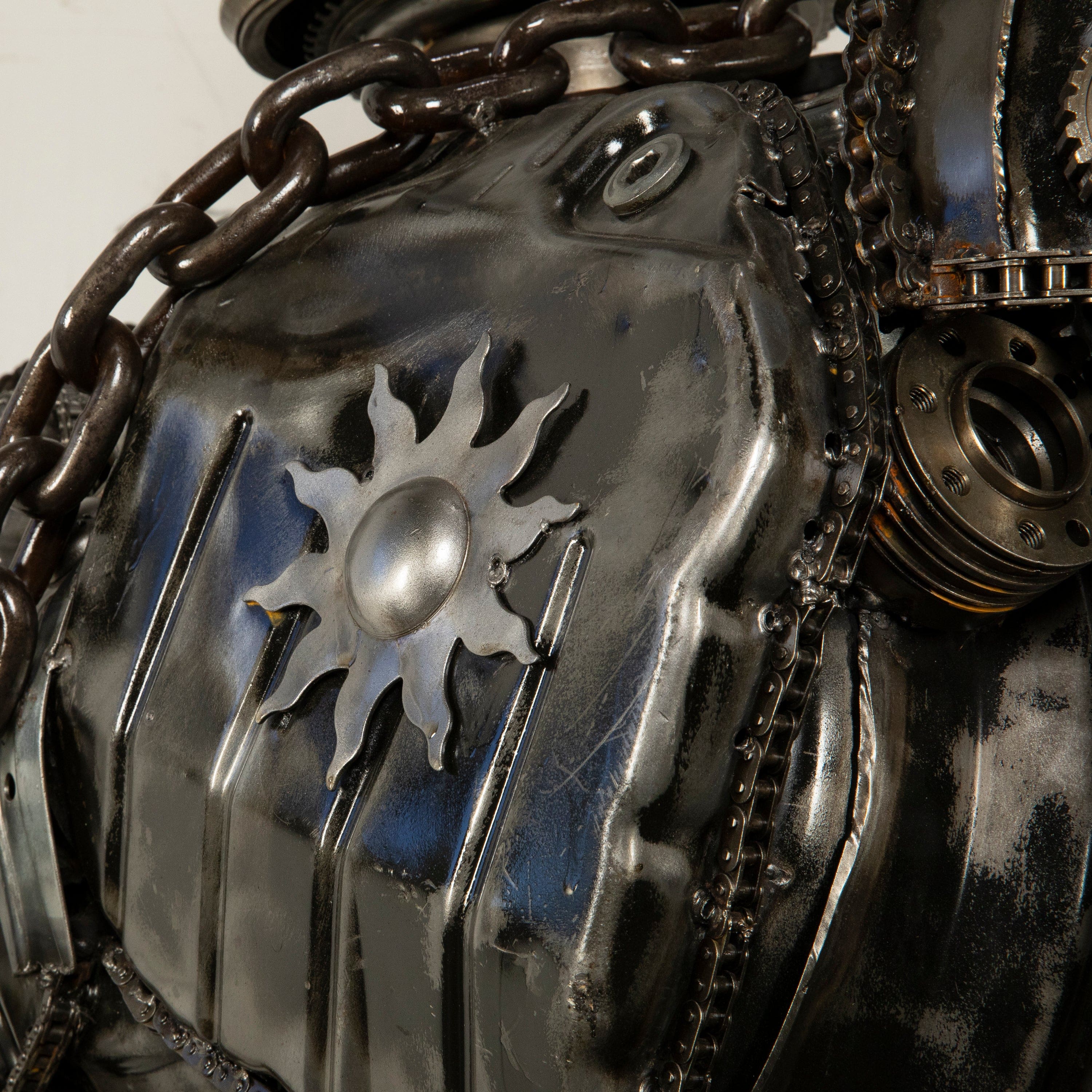 Kalifano Recycled Metal Art 79" Knight Inspired Recycled Metal Art Sculpture RMS-KN200-S02