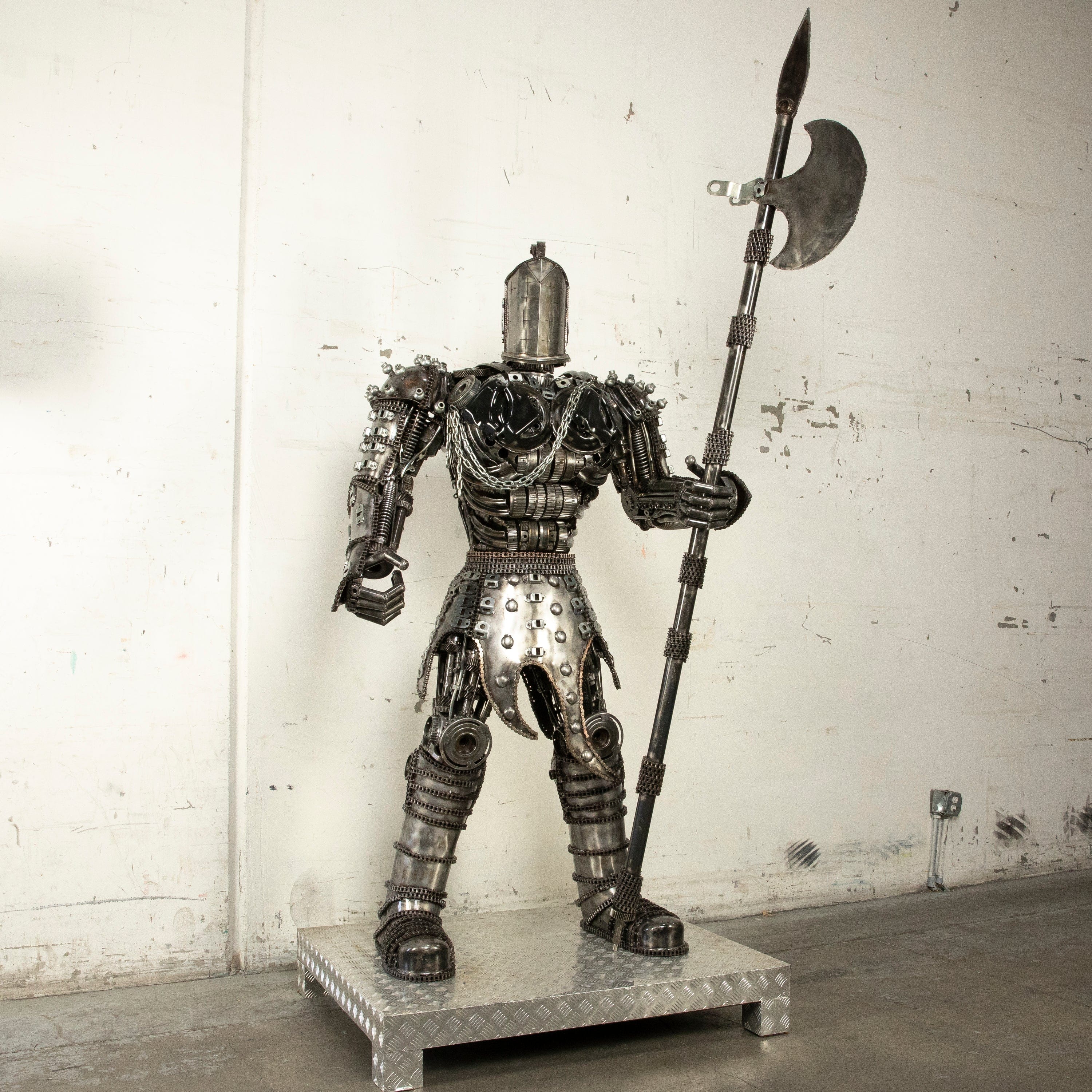 Kalifano Recycled Metal Art 79" Knight Inspired Recycled Metal Art Sculpture RMS-KN200-S04