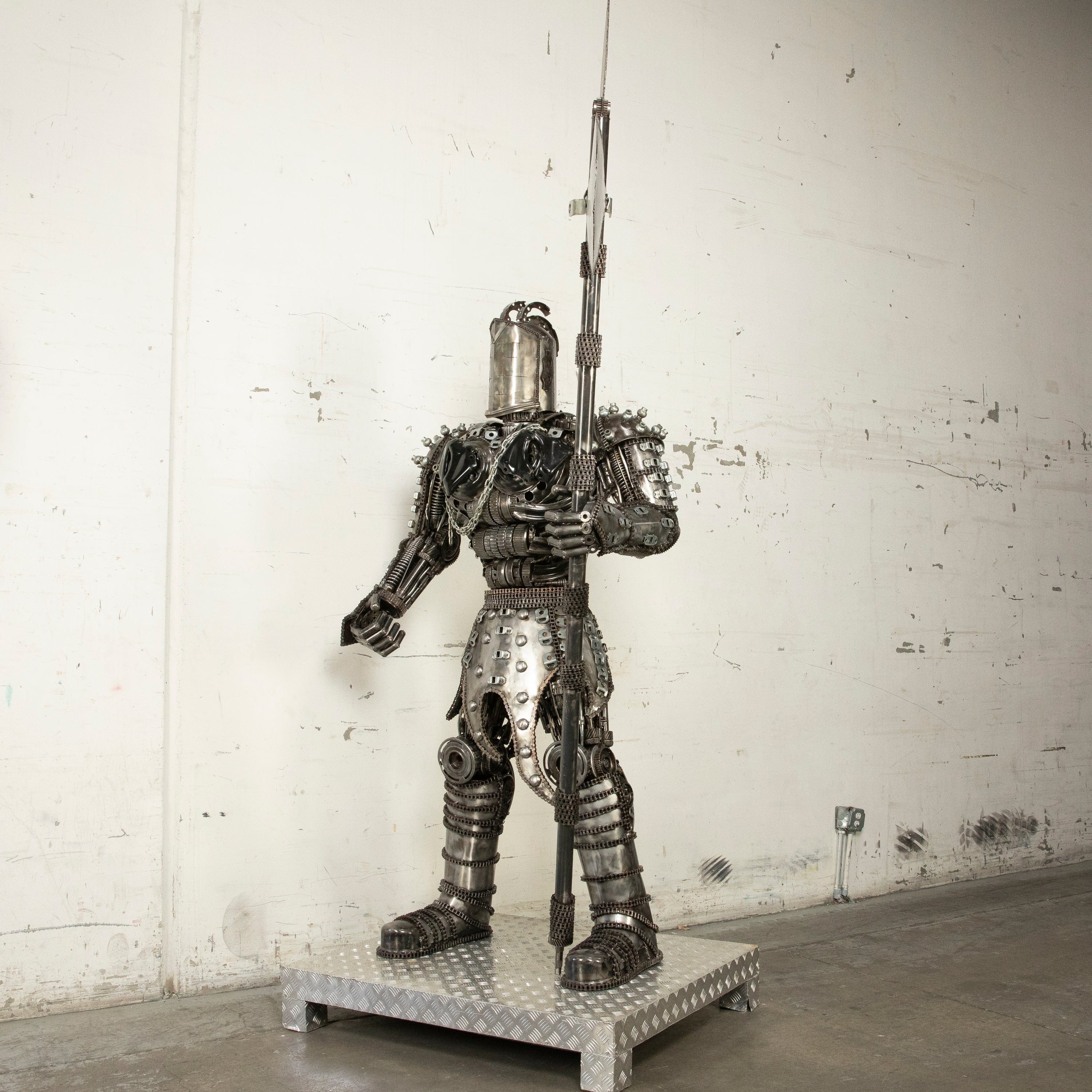Kalifano Recycled Metal Art 79" Knight Inspired Recycled Metal Art Sculpture RMS-KN200-S04