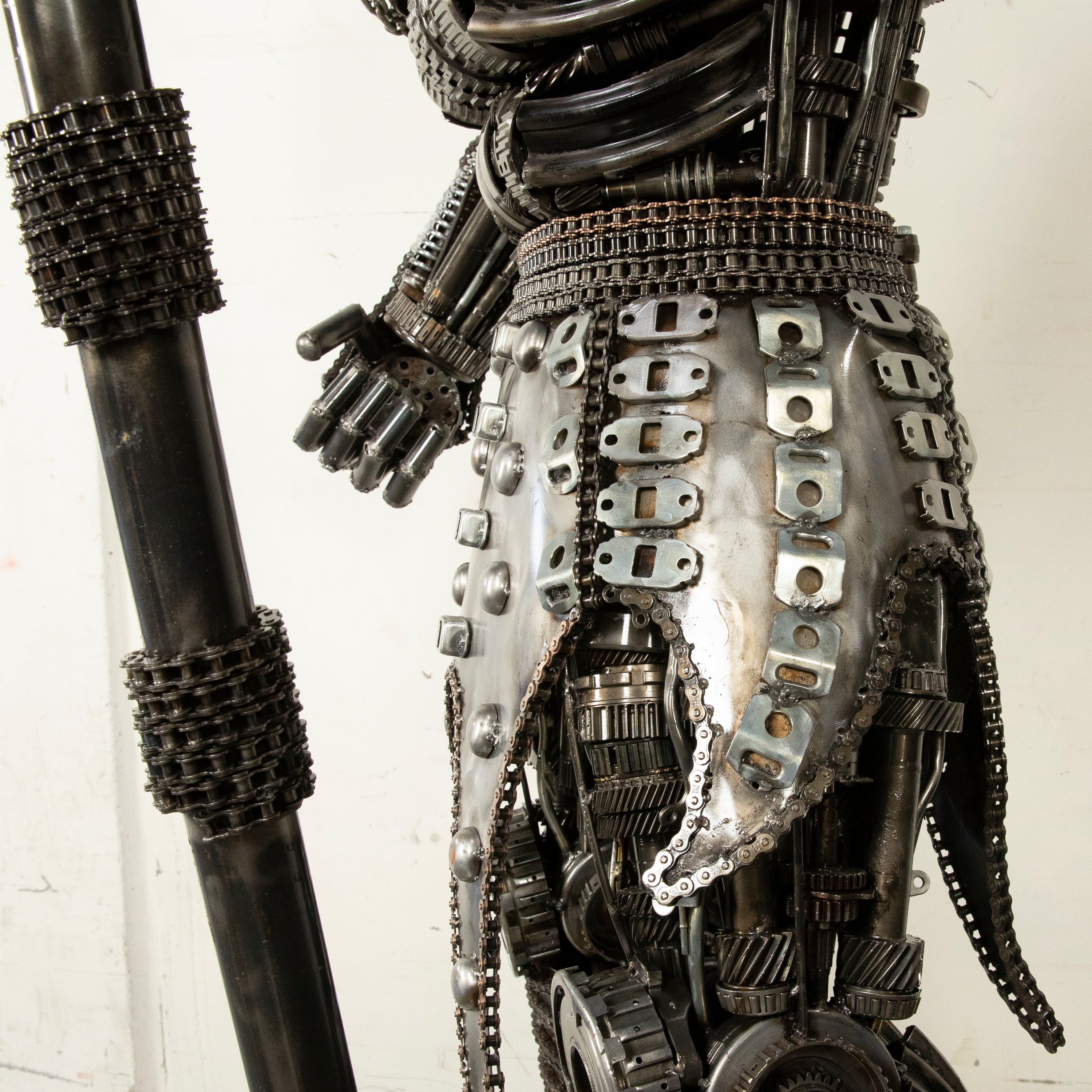 Kalifano Recycled Metal Art 79" Knight Inspired Recycled Metal Art Sculpture RMS-KN200-S04