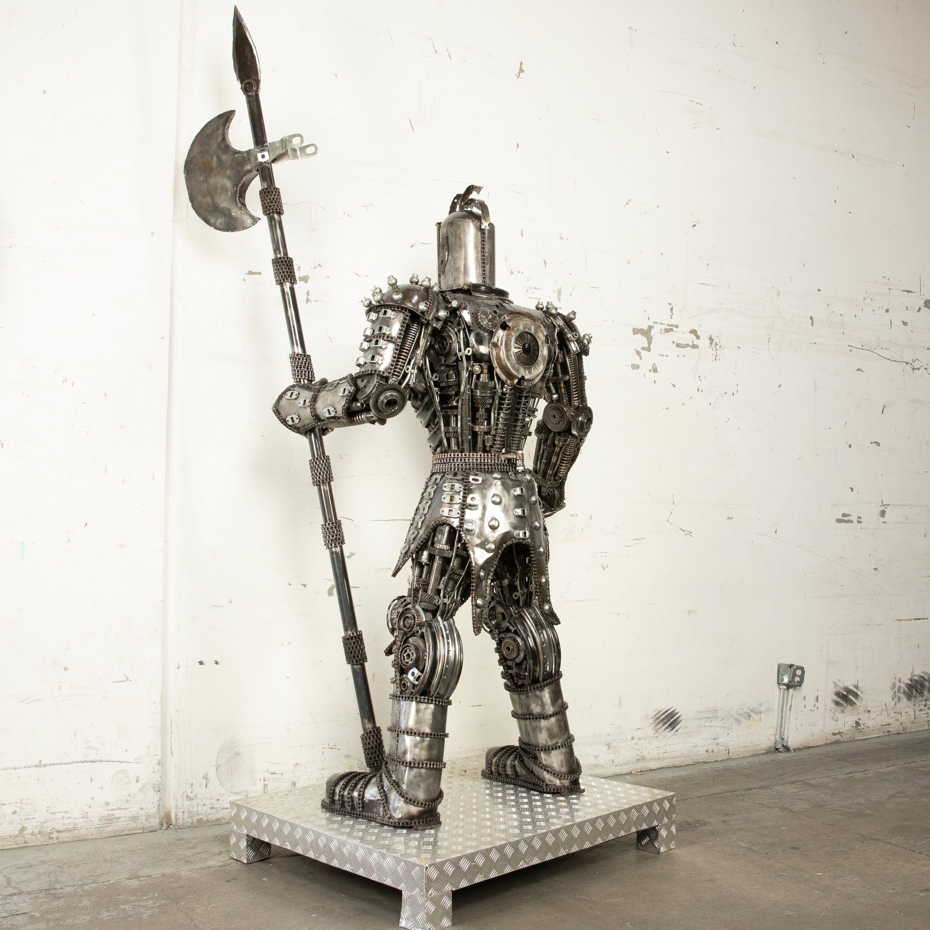 Kalifano Recycled Metal Art 79" Knight Inspired Recycled Metal Art Sculpture RMS-KN200-S04