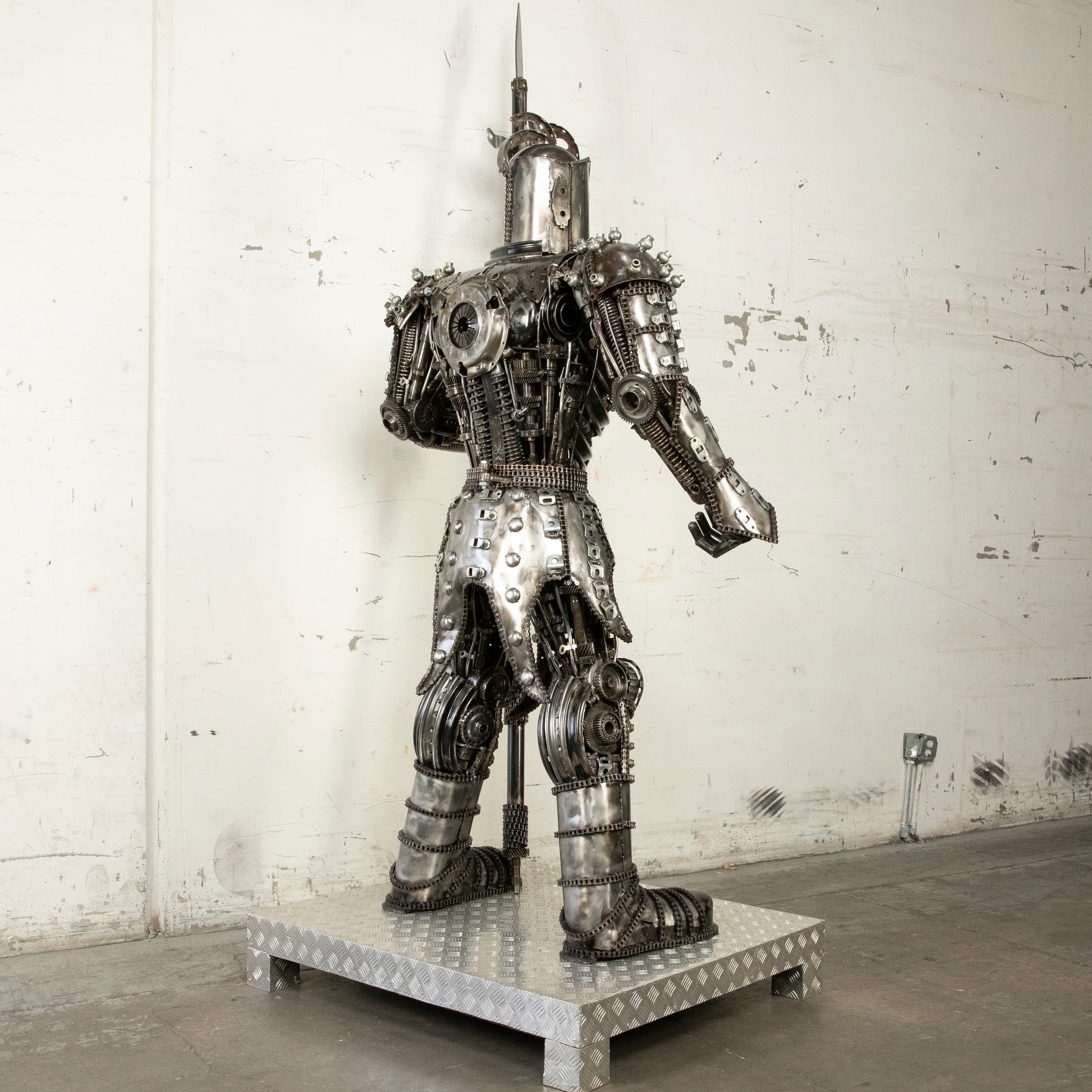 Kalifano Recycled Metal Art 79" Knight Inspired Recycled Metal Art Sculpture RMS-KN200-S04