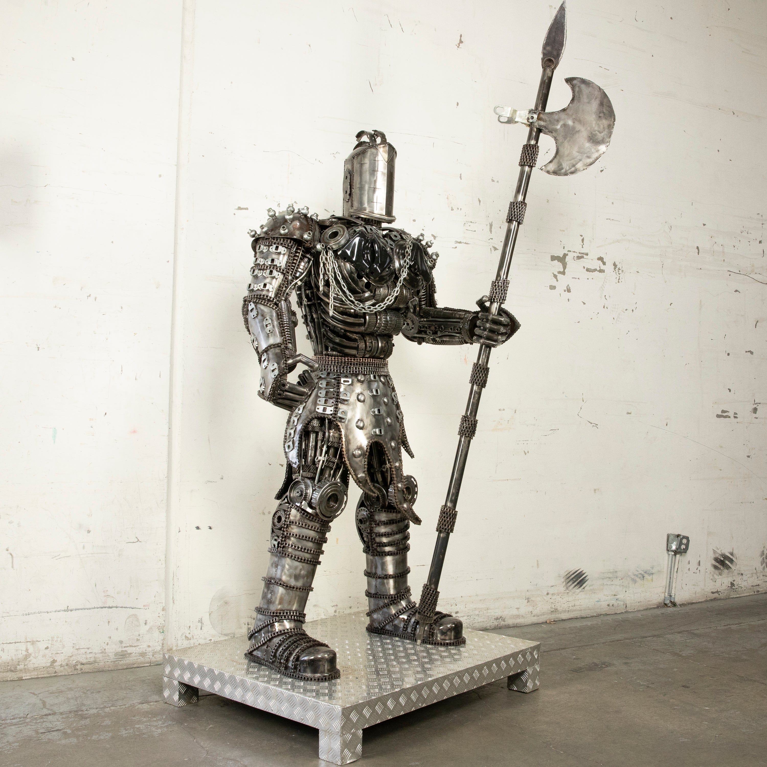 Kalifano Recycled Metal Art 79" Knight Inspired Recycled Metal Art Sculpture RMS-KN200-S04