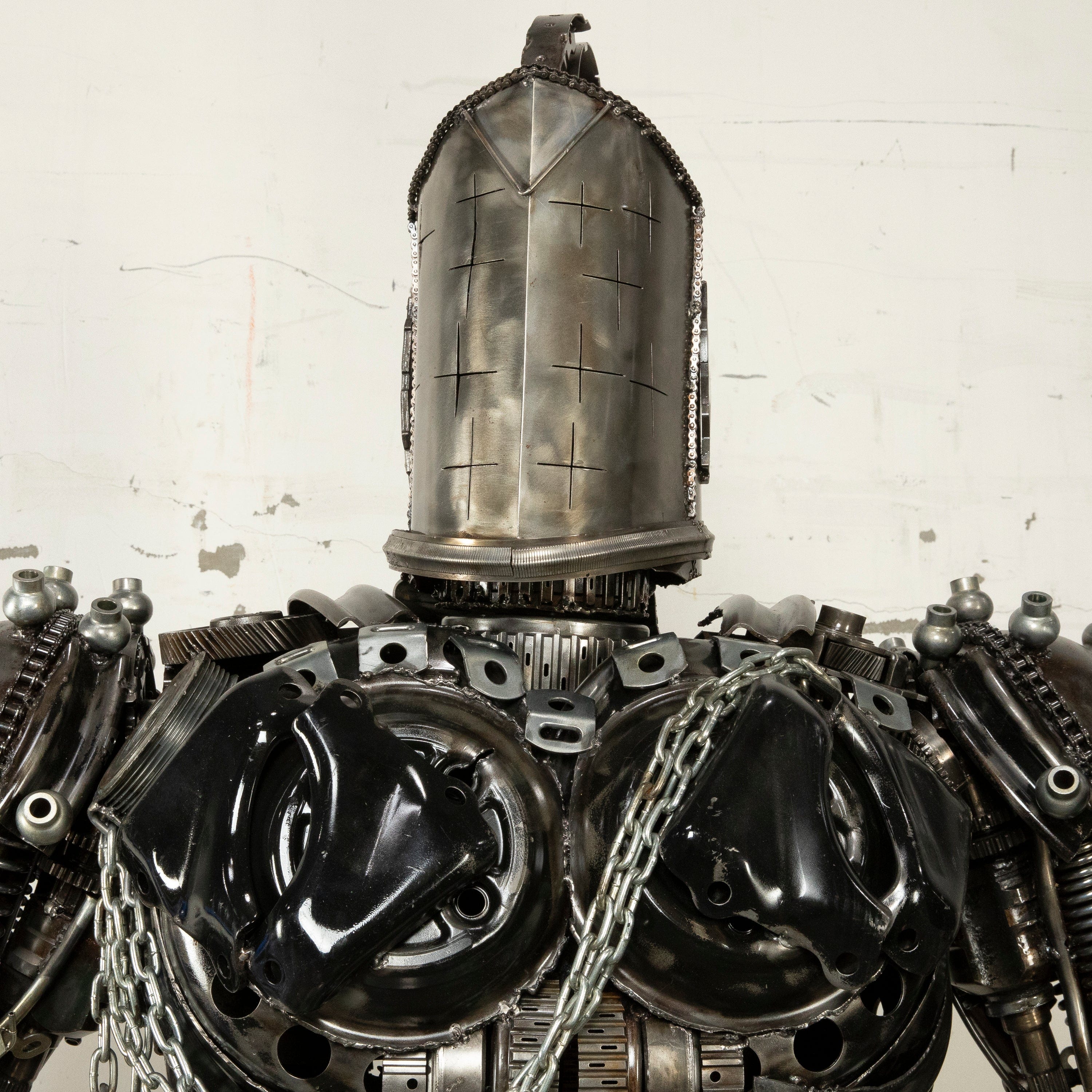 Kalifano Recycled Metal Art 79" Knight Inspired Recycled Metal Art Sculpture RMS-KN200-S04