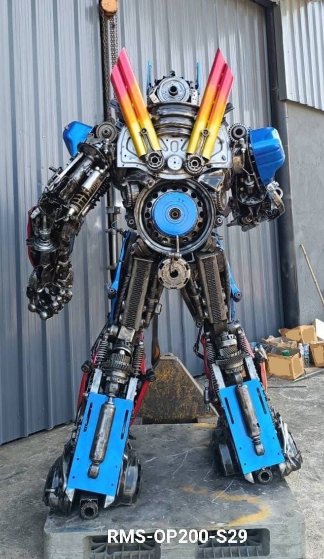 Kalifano Recycled Metal Art 79" Optimus Prime Inspired Recycled Metal Art Sculpture RMS-OP200-S29