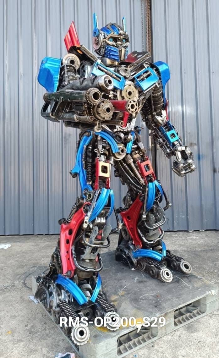 Kalifano Recycled Metal Art 79" Optimus Prime Inspired Recycled Metal Art Sculpture RMS-OP200-S29