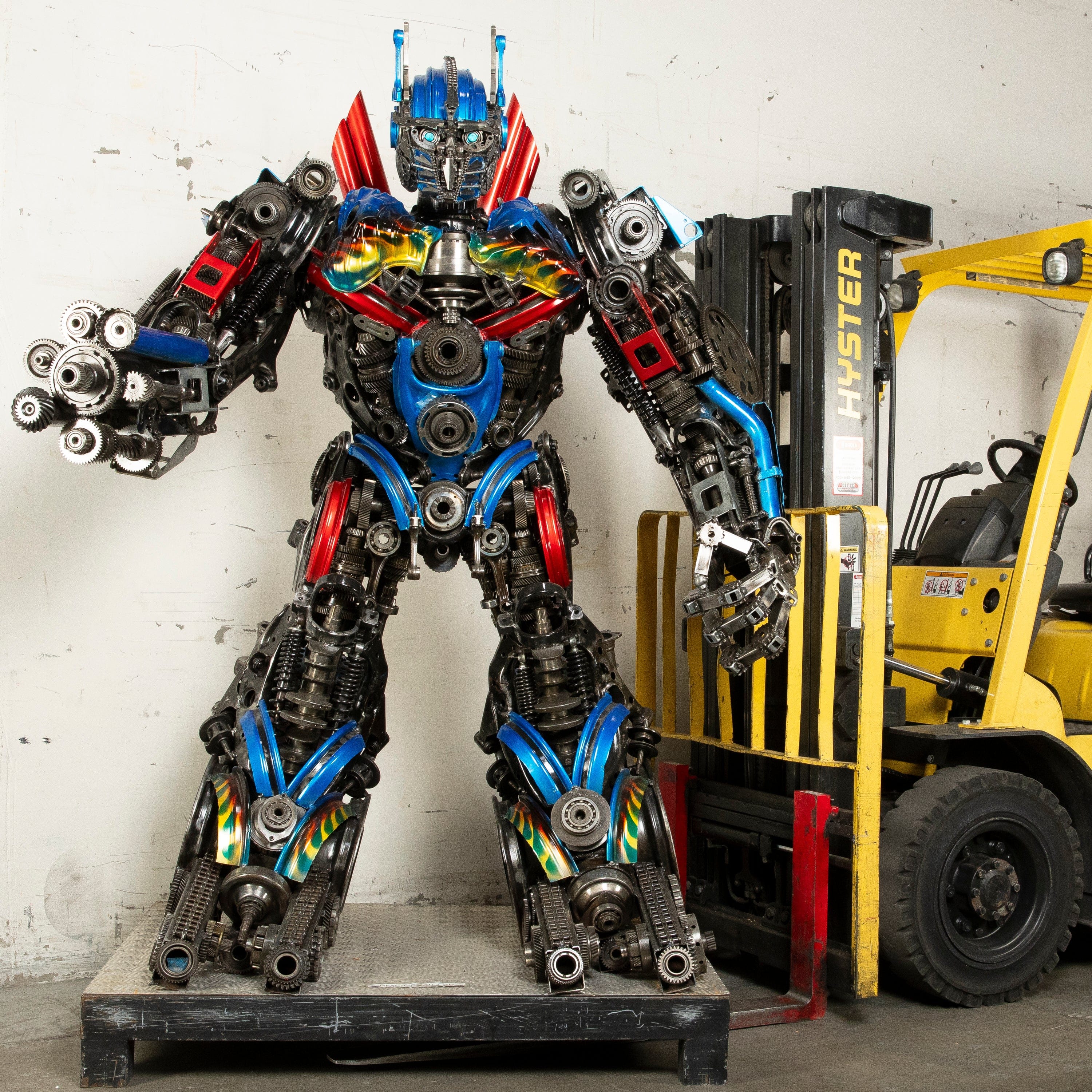 Kalifano Recycled Metal Art 79" Optimus Prime Inspired Recycled Metal Art Sculpture RMS-OP200-S30