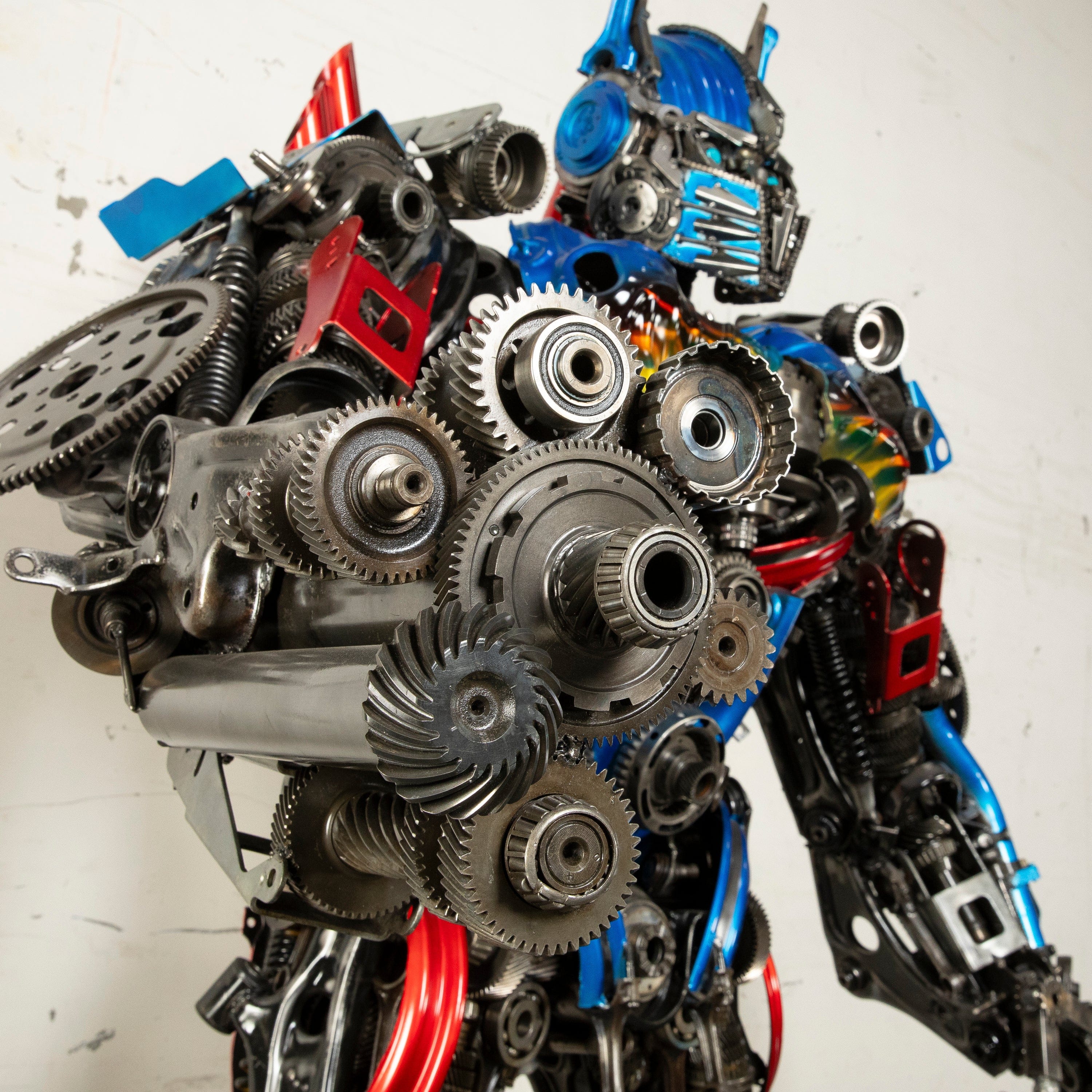 Kalifano Recycled Metal Art 79" Optimus Prime Inspired Recycled Metal Art Sculpture RMS-OP200-S30