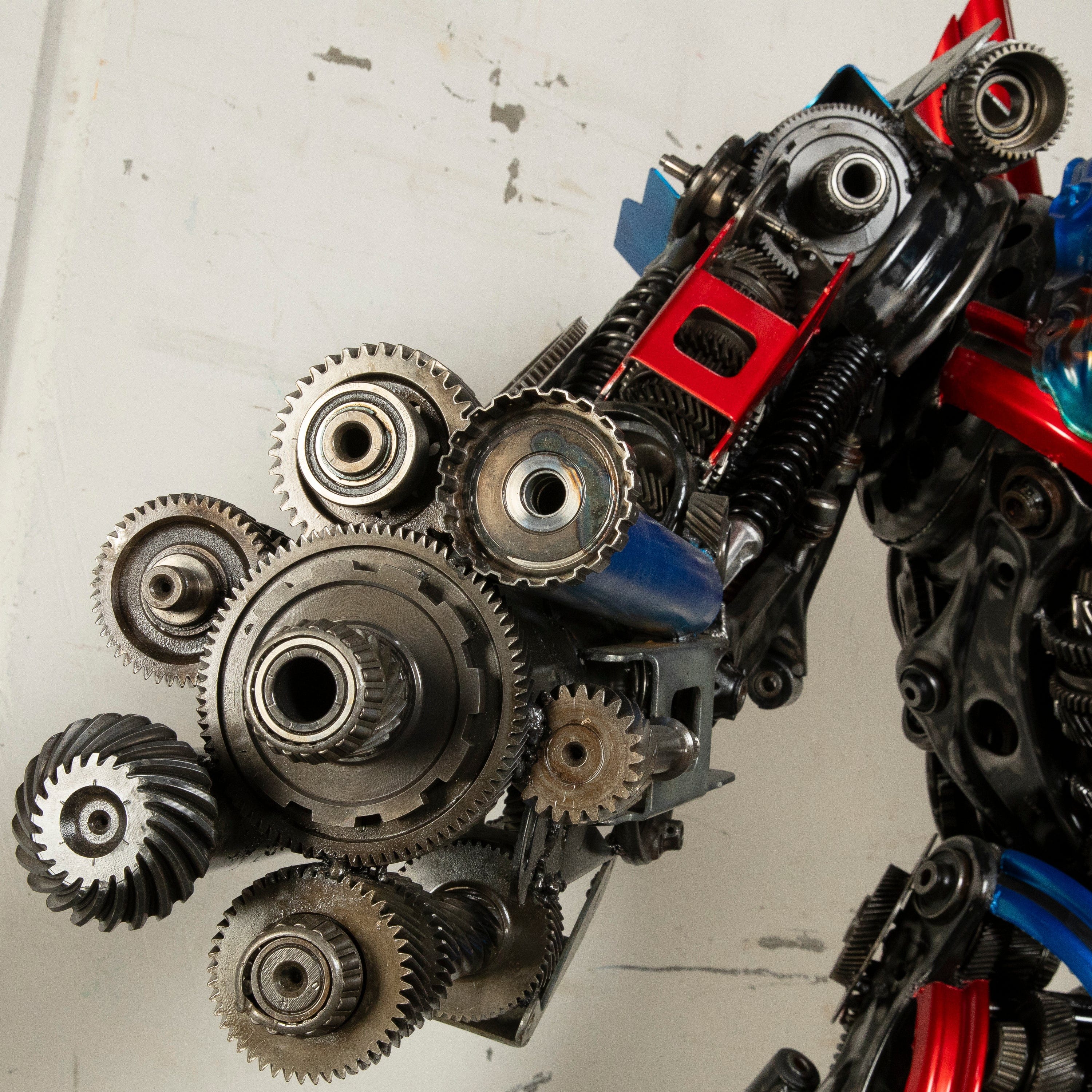 Kalifano Recycled Metal Art 79" Optimus Prime Inspired Recycled Metal Art Sculpture RMS-OP200-S30