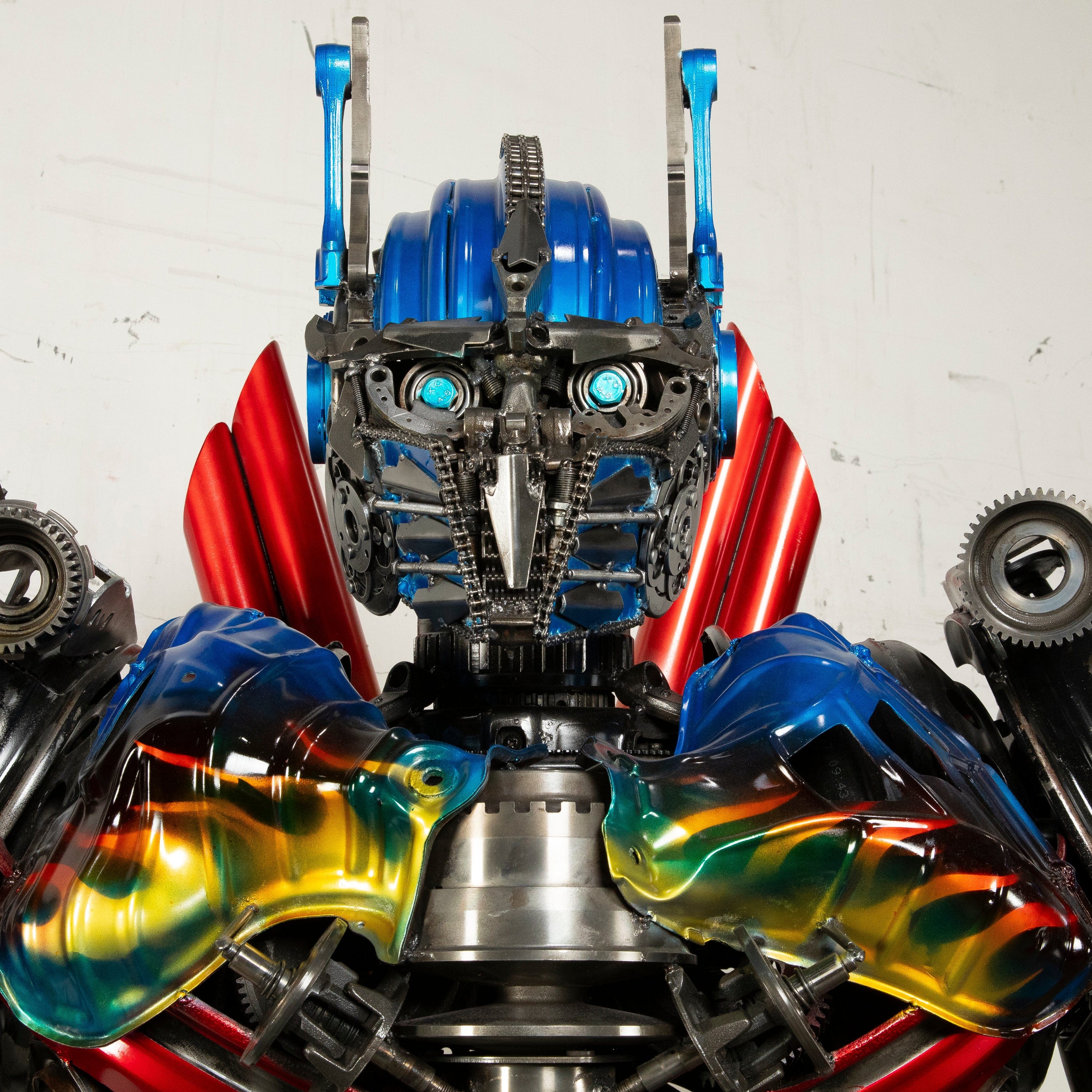 Kalifano Recycled Metal Art 79" Optimus Prime Inspired Recycled Metal Art Sculpture RMS-OP200-S30