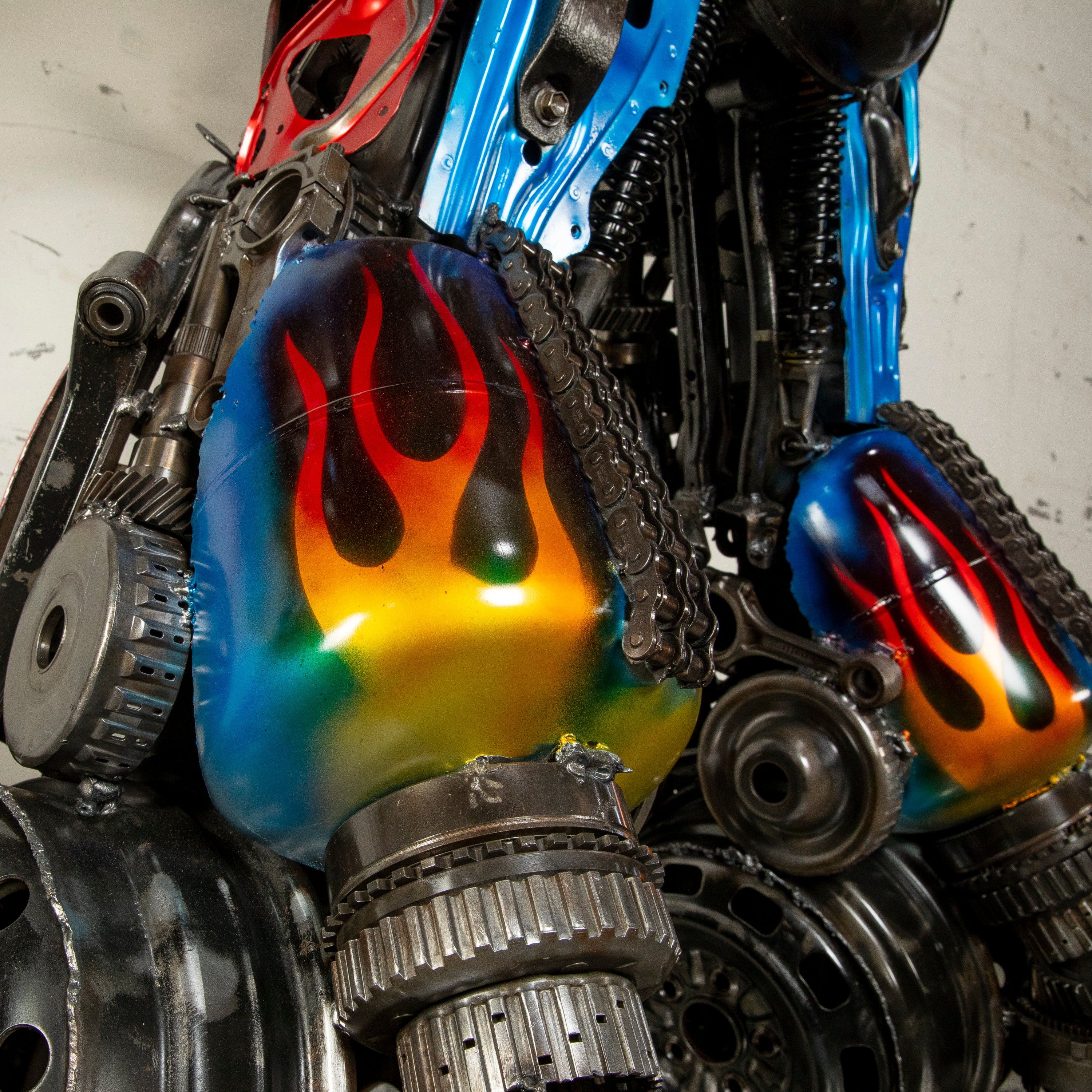 Kalifano Recycled Metal Art 79" Optimus Prime Inspired Recycled Metal Art Sculpture RMS-OP200-S31