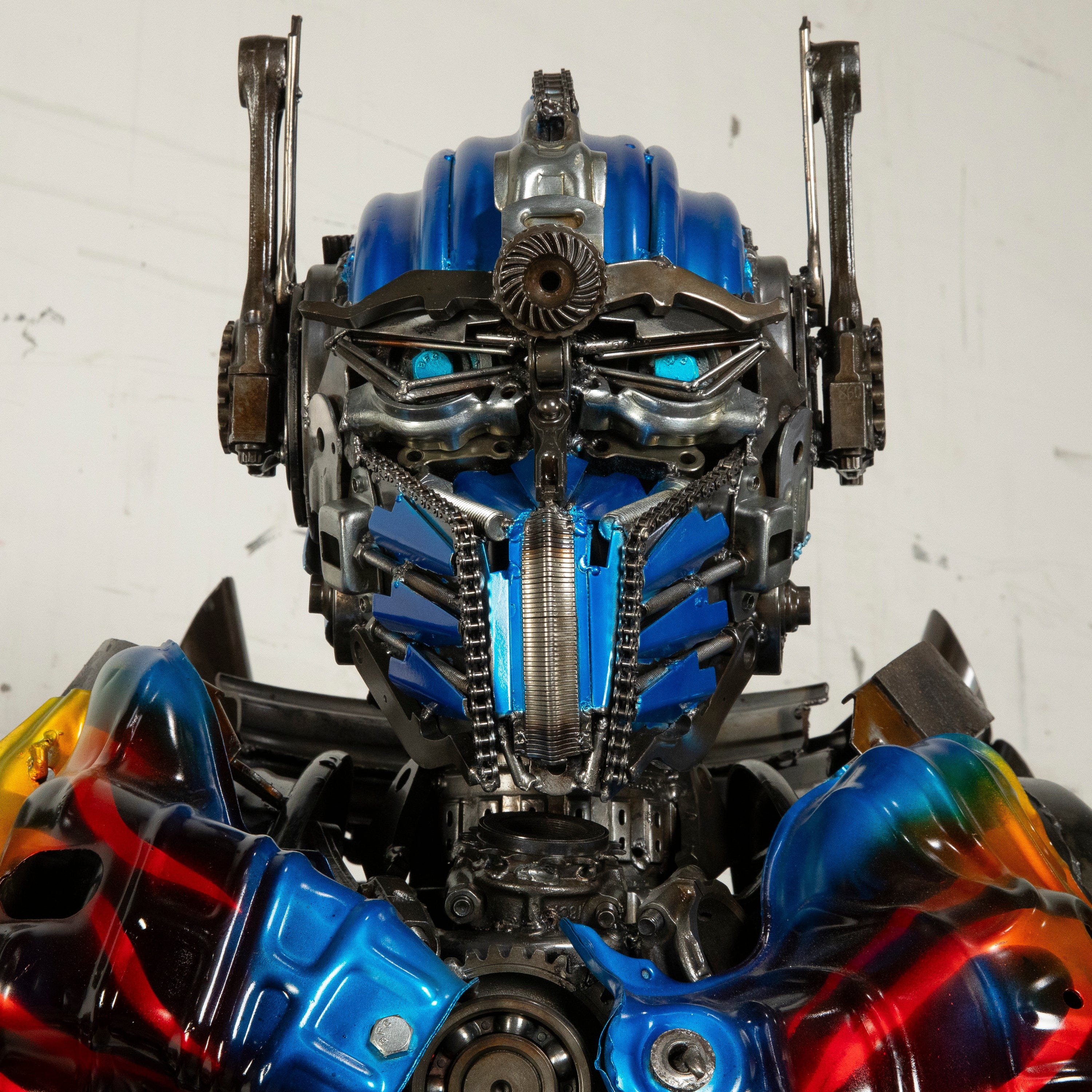 Kalifano Recycled Metal Art 79" Optimus Prime Inspired Recycled Metal Art Sculpture RMS-OP200-S31