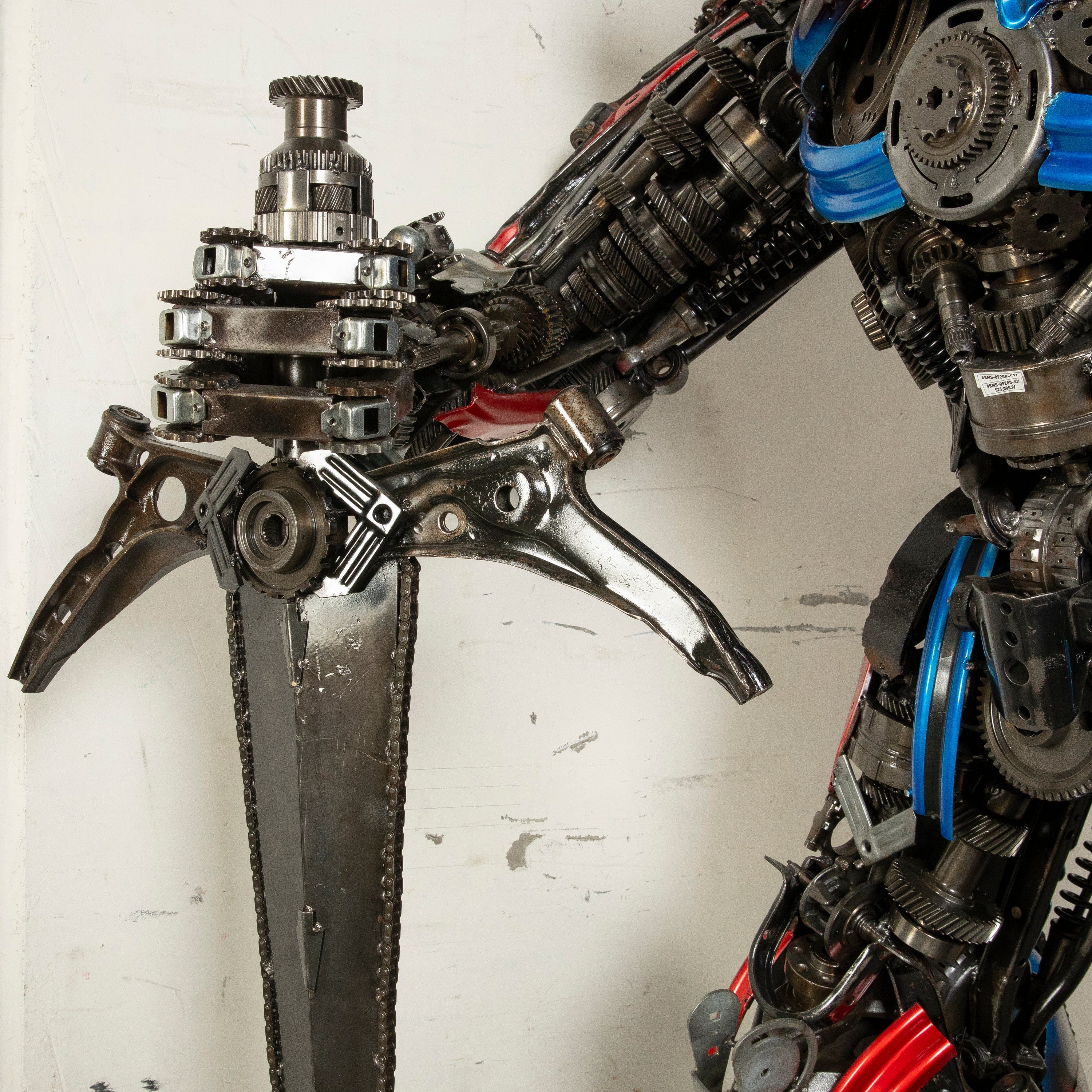 Kalifano Recycled Metal Art 79" Optimus Prime Inspired Recycled Metal Art Sculpture RMS-OP200-S31