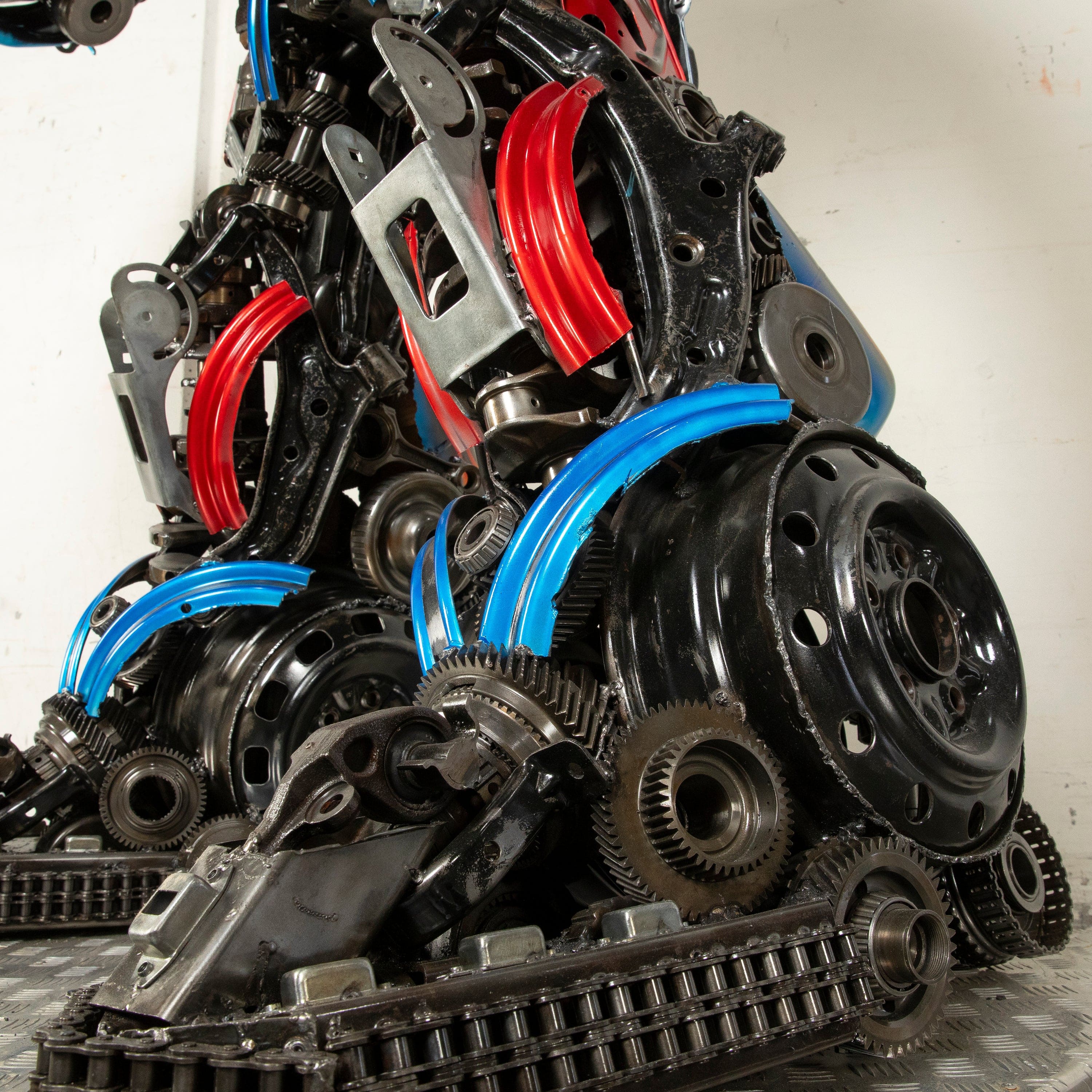 Kalifano Recycled Metal Art 79" Optimus Prime Inspired Recycled Metal Art Sculpture RMS-OP200-S31