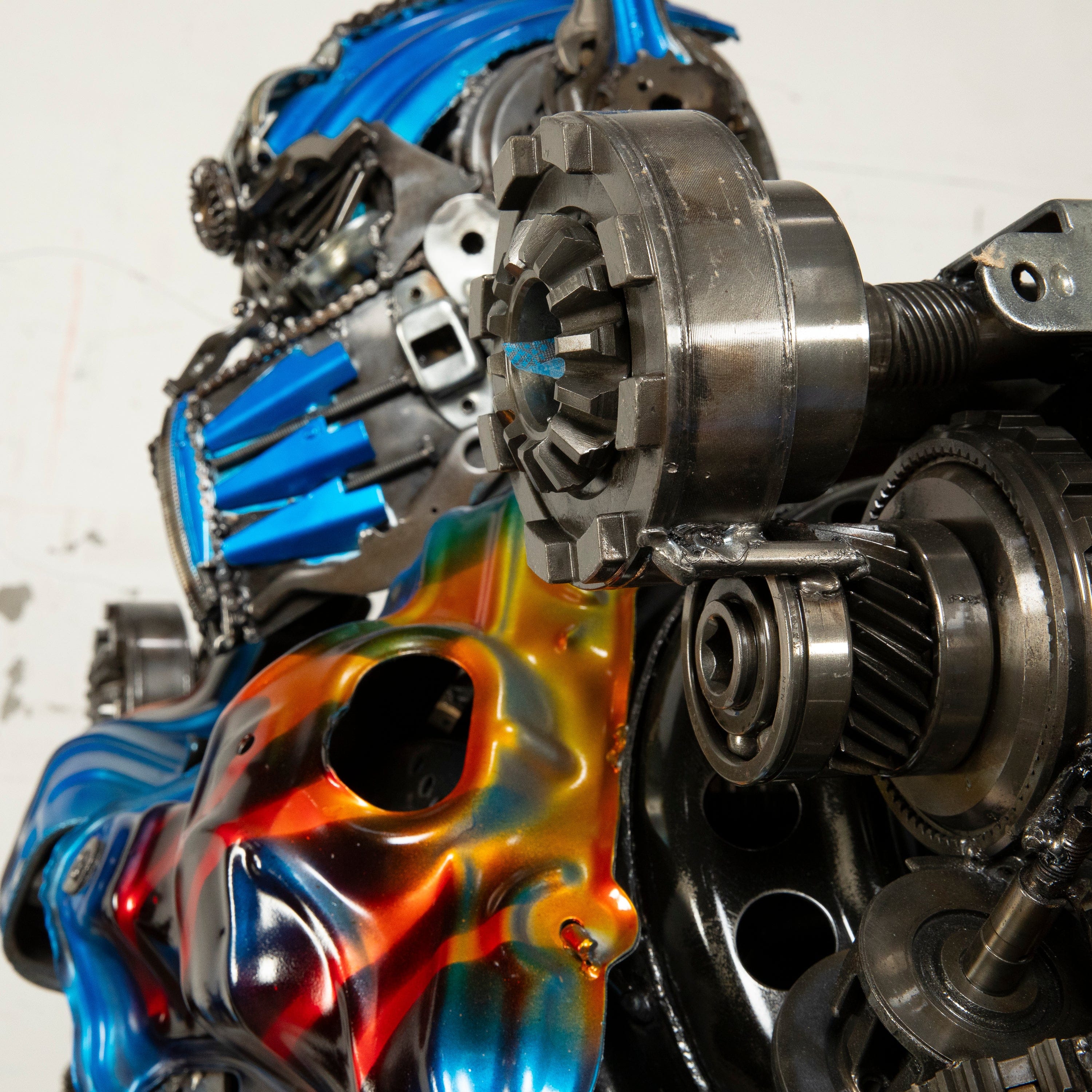 Kalifano Recycled Metal Art 79" Optimus Prime Inspired Recycled Metal Art Sculpture RMS-OP200-S31