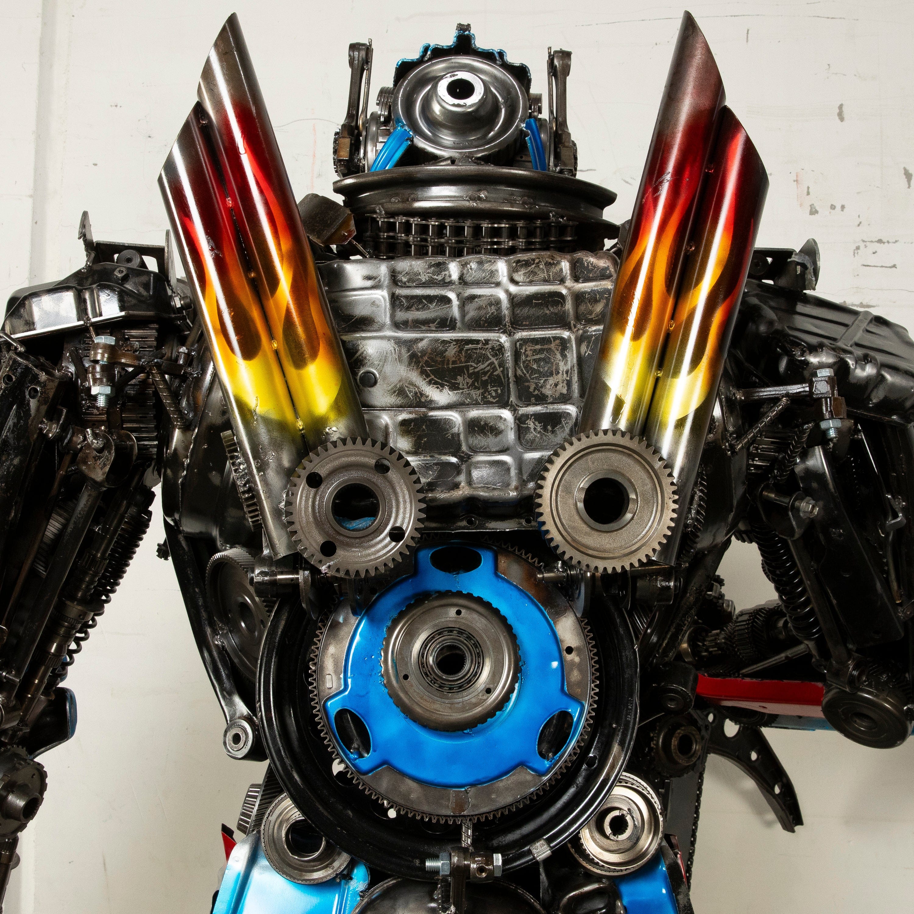 Kalifano Recycled Metal Art 79" Optimus Prime Inspired Recycled Metal Art Sculpture RMS-OP200-S31