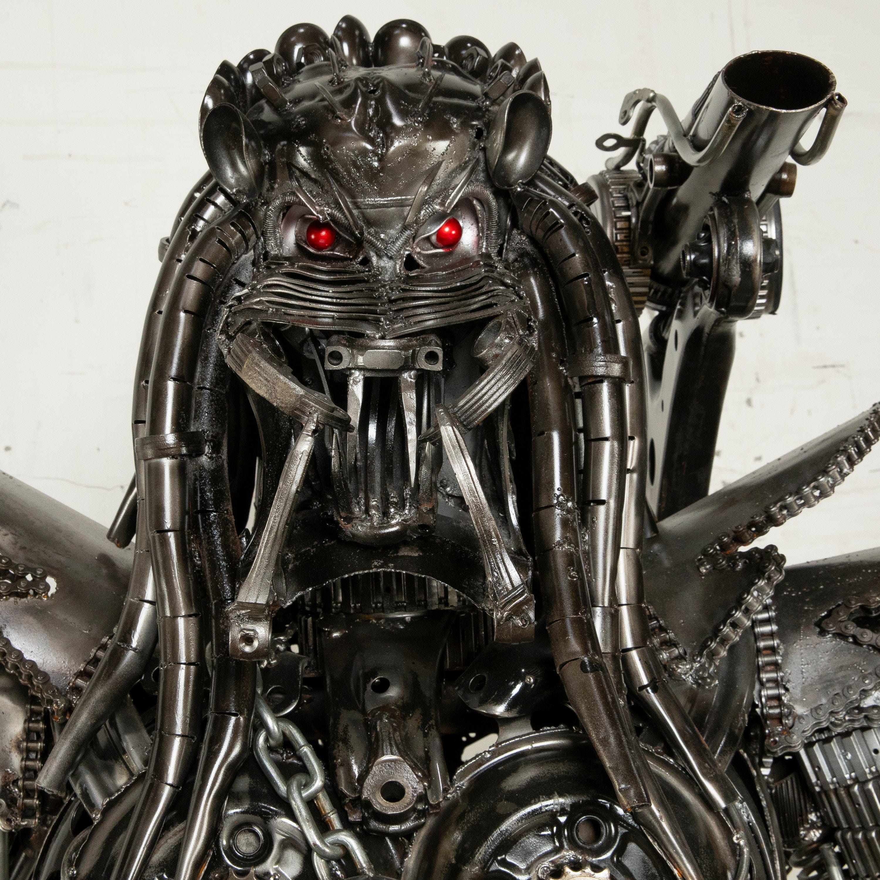 Kalifano Recycled Metal Art 79" Predator Inspired Recycled Metal Art Sculpture RMS-PRED200-S09