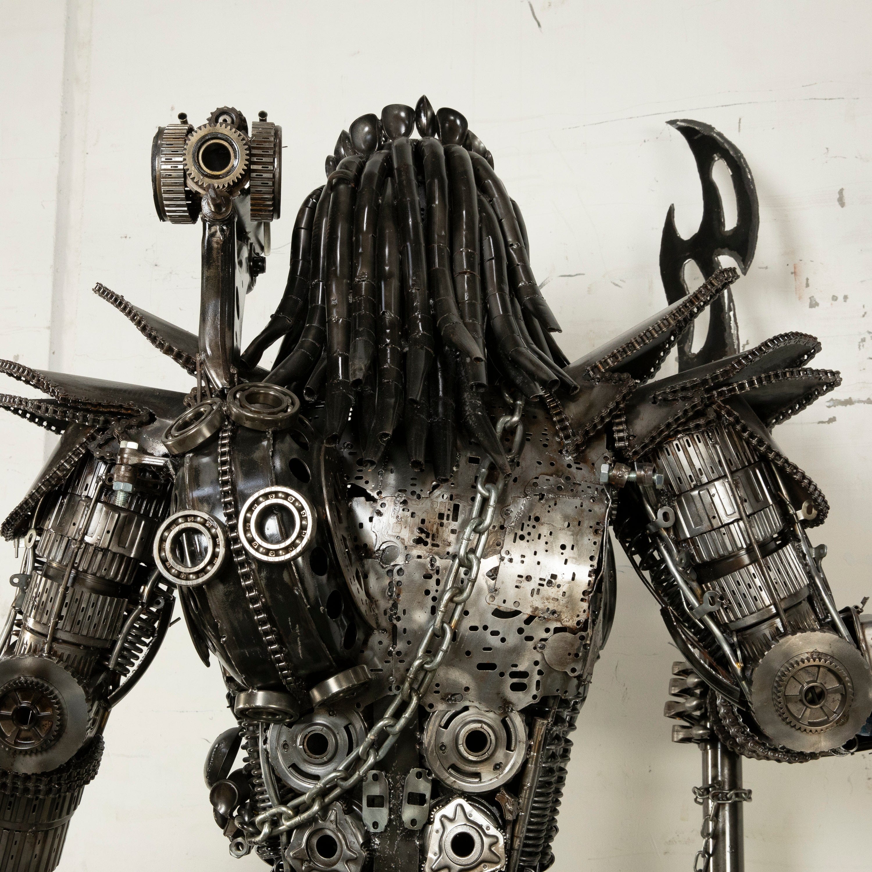 Kalifano Recycled Metal Art 79" Predator Inspired Recycled Metal Art Sculpture RMS-PRED200-S09