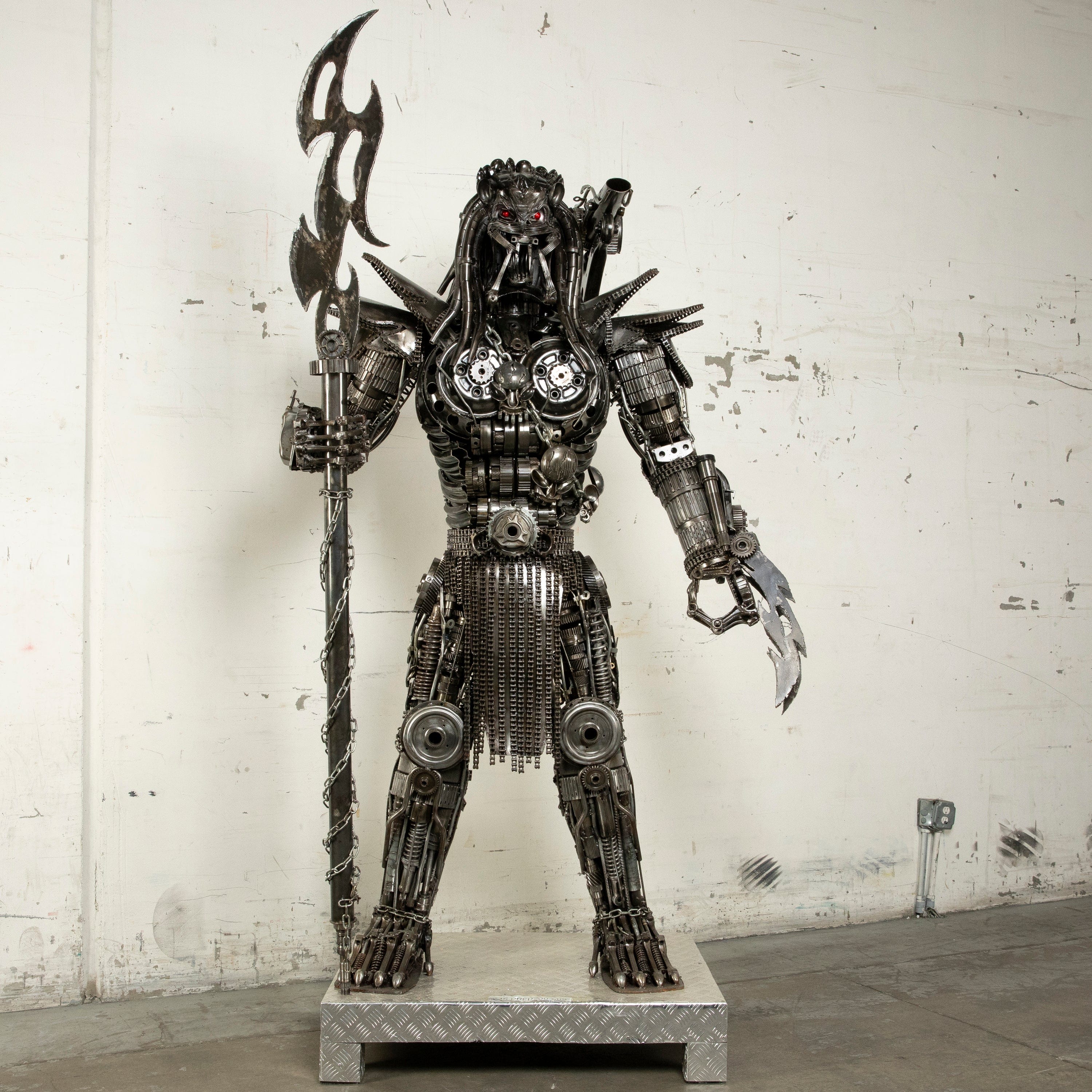 Kalifano Recycled Metal Art 79" Predator Inspired Recycled Metal Art Sculpture RMS-PRED200-S09