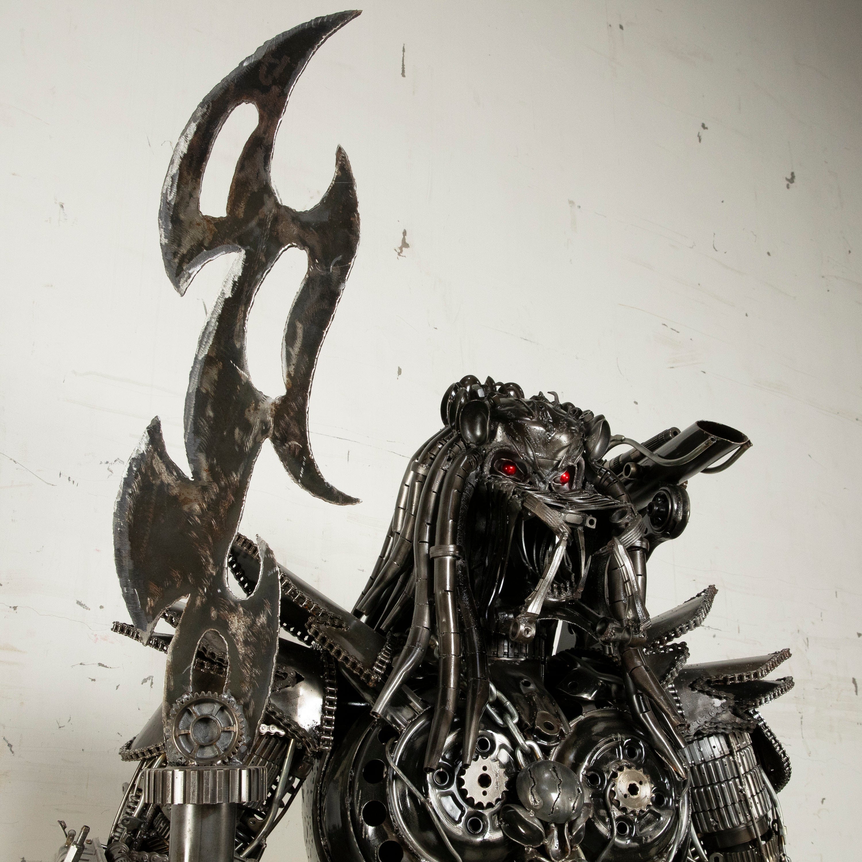 Kalifano Recycled Metal Art 79" Predator Inspired Recycled Metal Art Sculpture RMS-PRED200-S09