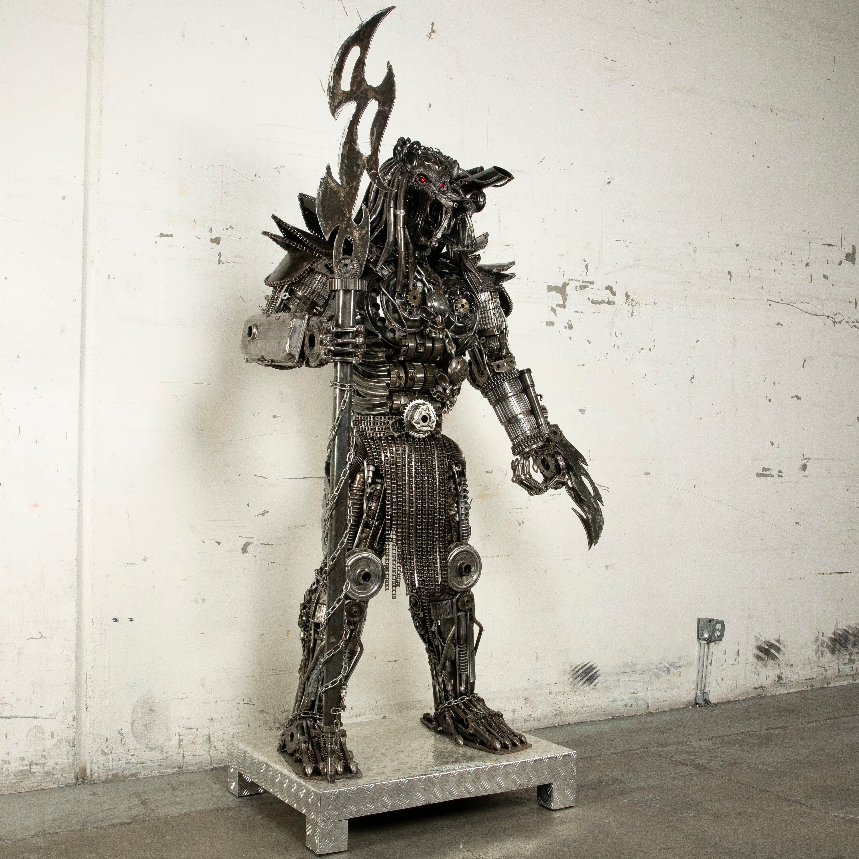 Kalifano Recycled Metal Art 79" Predator Inspired Recycled Metal Art Sculpture RMS-PRED200-S09