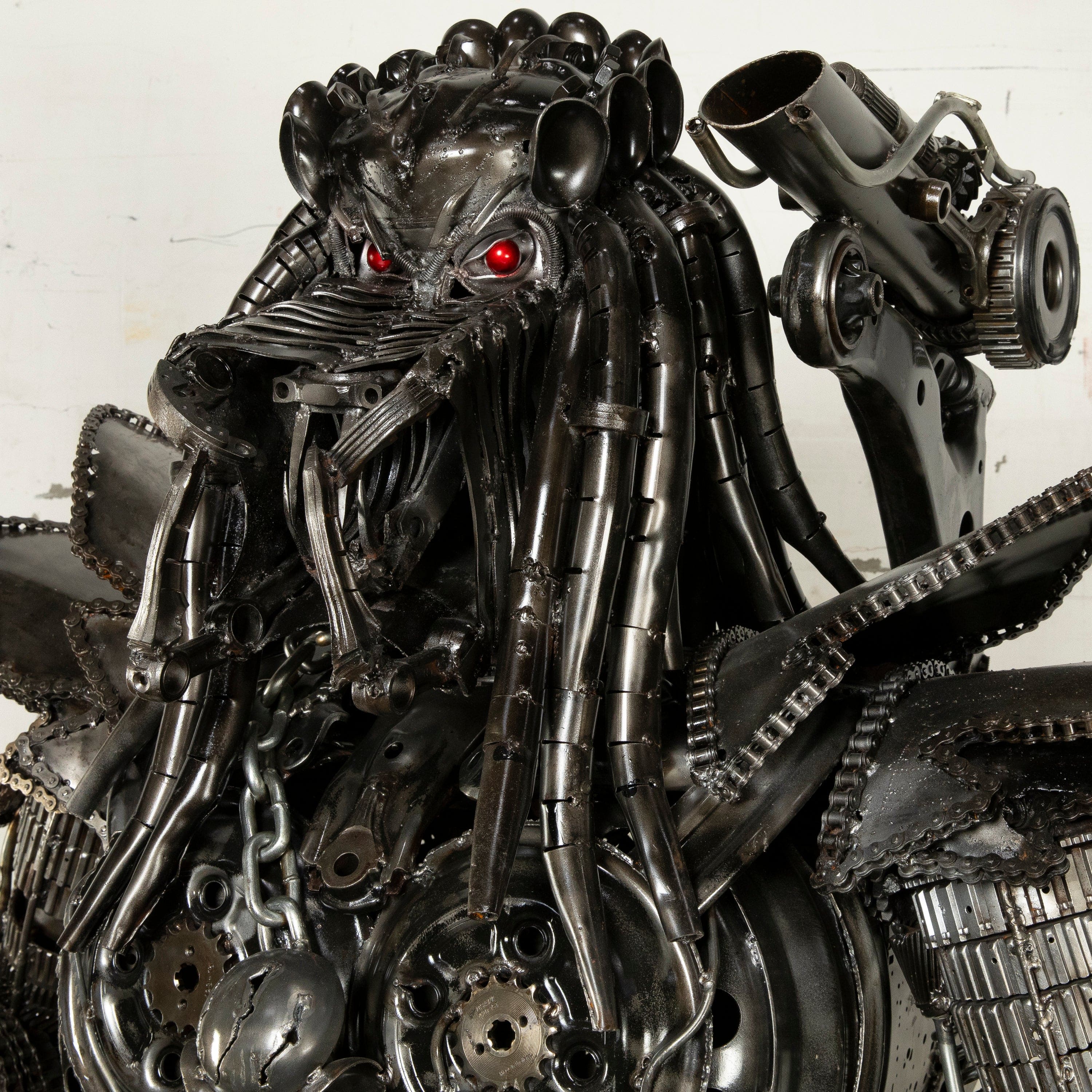 Kalifano Recycled Metal Art 79" Predator Inspired Recycled Metal Art Sculpture RMS-PRED200-S09