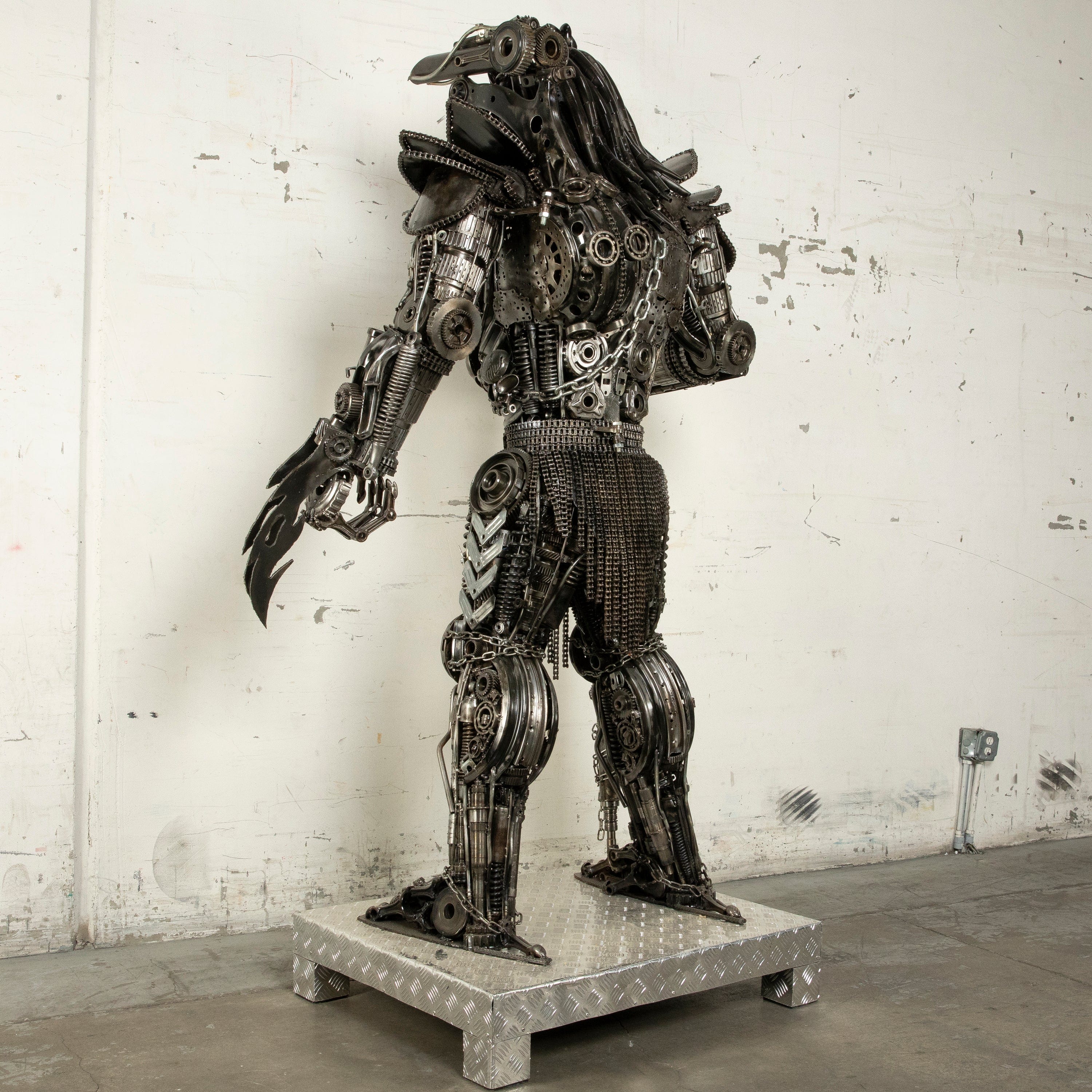 Kalifano Recycled Metal Art 79" Predator Inspired Recycled Metal Art Sculpture RMS-PRED200-S09