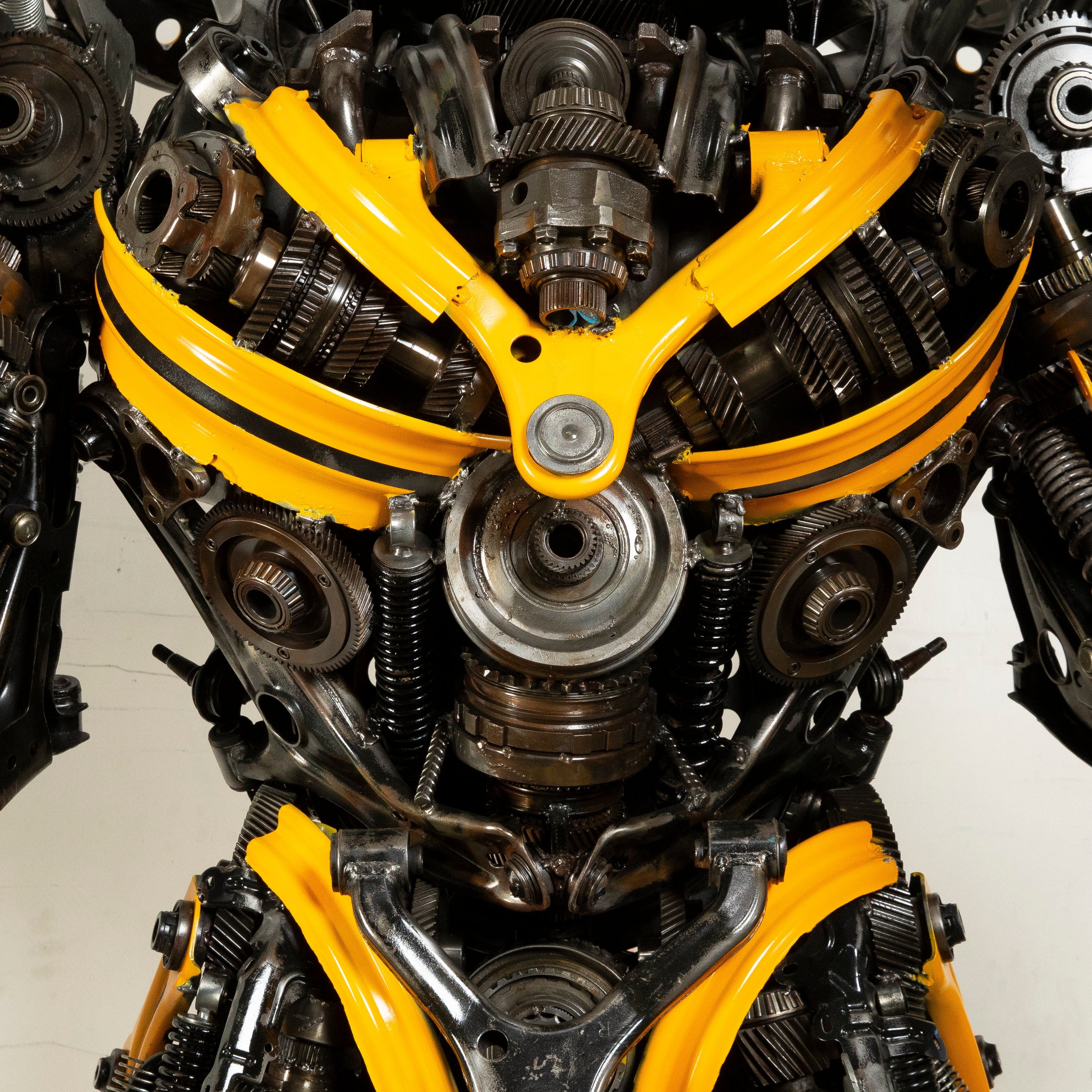 Kalifano Recycled Metal Art 91" Bumblebee Inspired Recycled Metal Art Sculpture RMS-BB230-S54