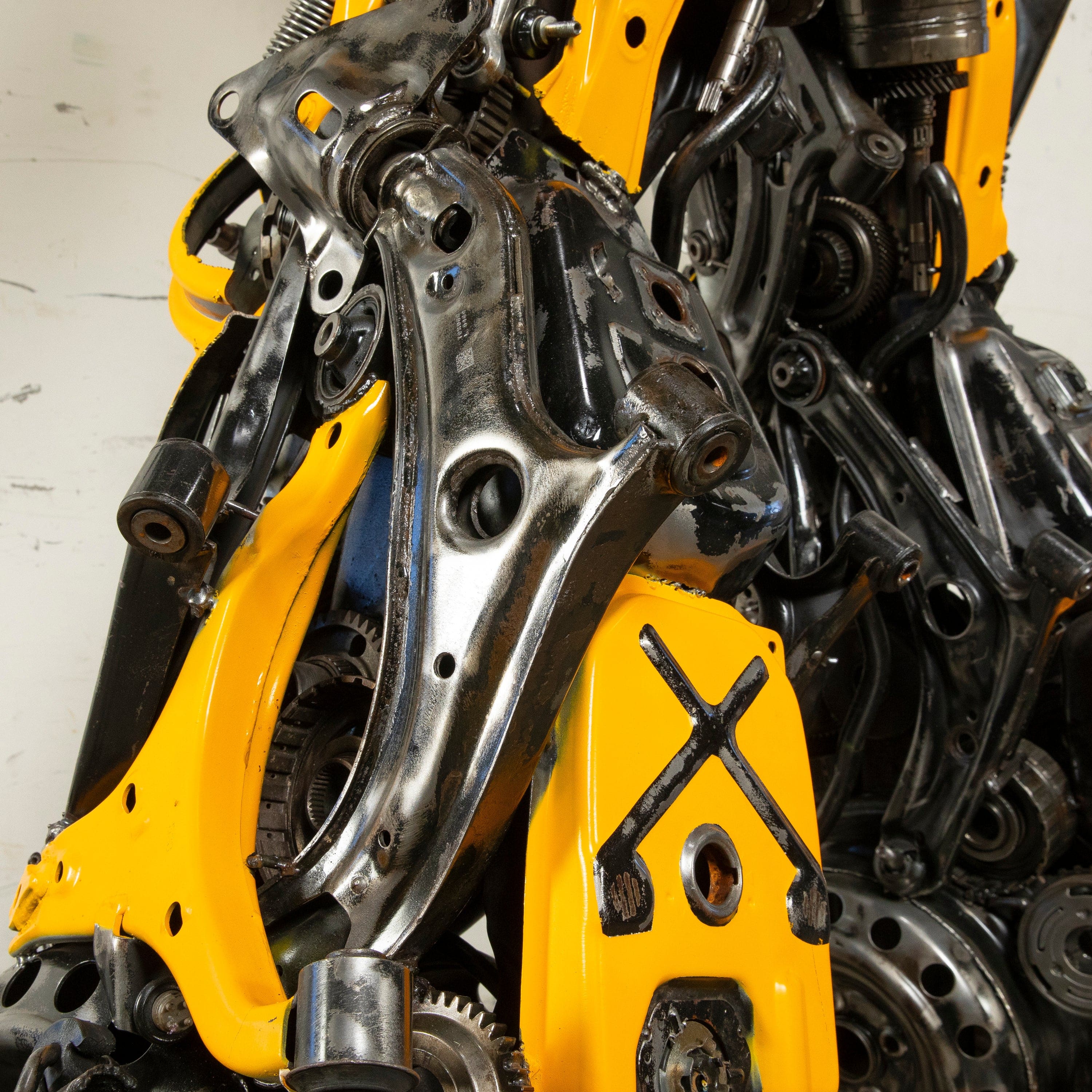 Kalifano Recycled Metal Art 91" Bumblebee Inspired Recycled Metal Art Sculpture RMS-BB230-S54