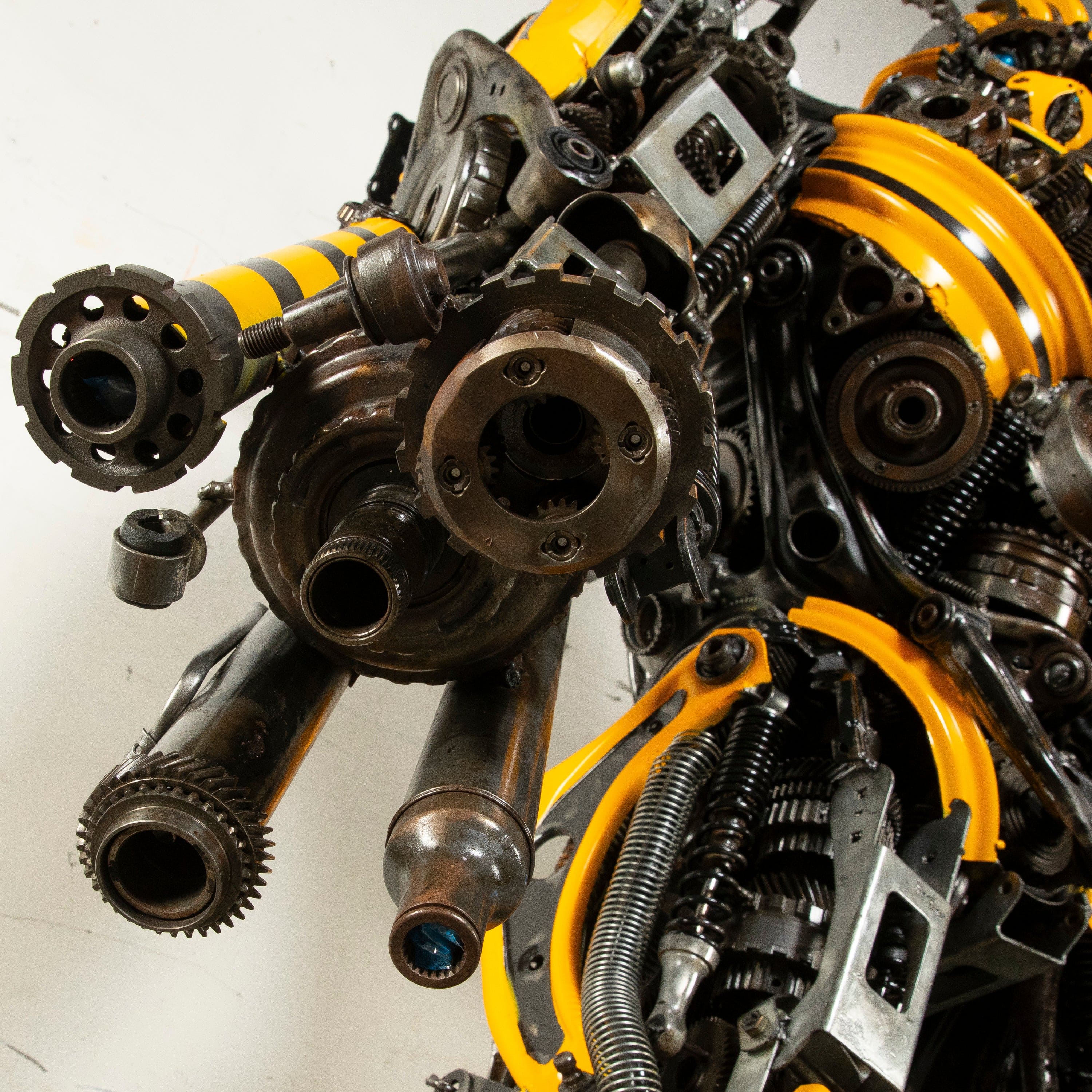 Kalifano Recycled Metal Art 91" Bumblebee Inspired Recycled Metal Art Sculpture RMS-BB230-S54