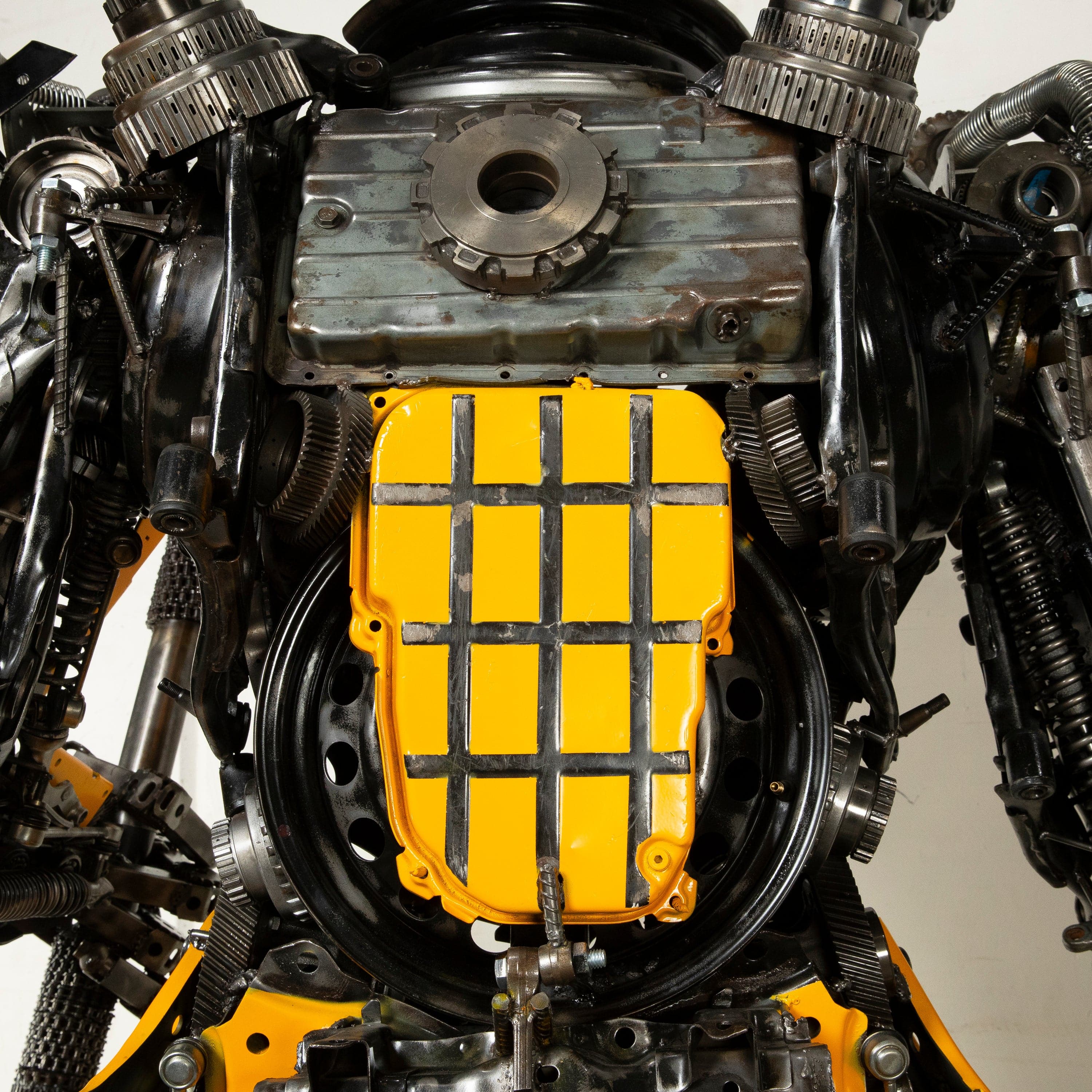 Kalifano Recycled Metal Art 91" Bumblebee Inspired Recycled Metal Art Sculpture RMS-BB230-S54