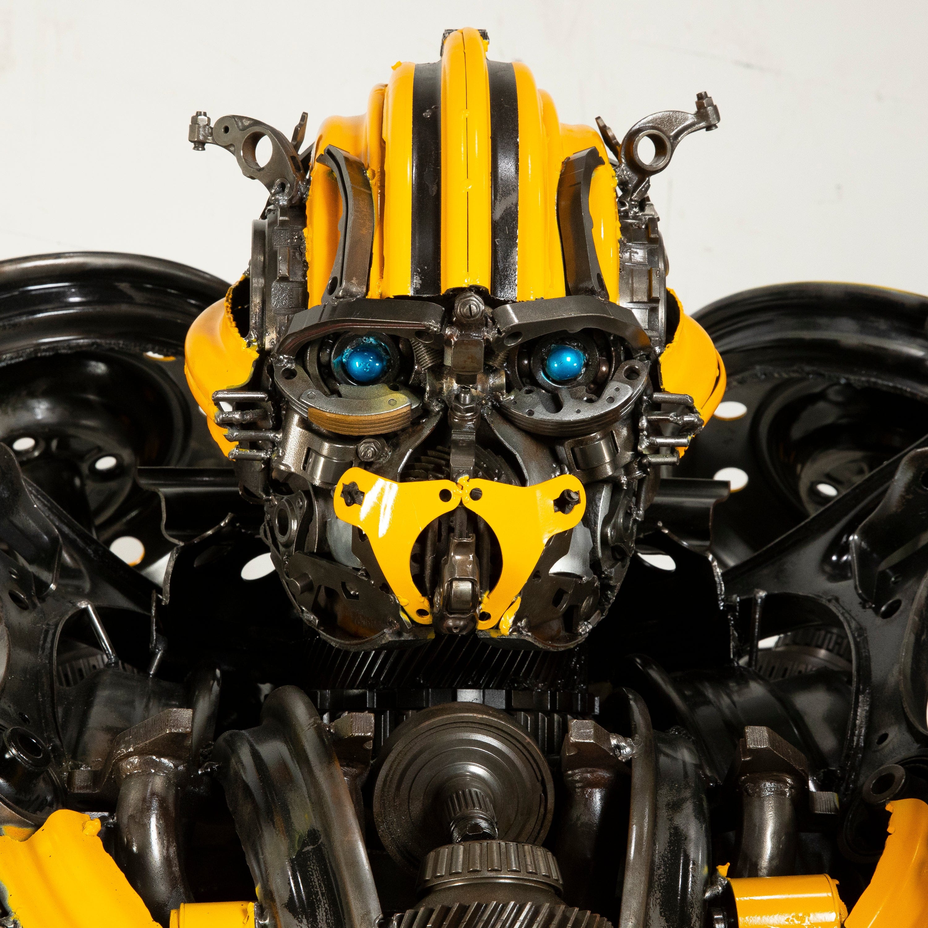 Kalifano Recycled Metal Art 91" Bumblebee Inspired Recycled Metal Art Sculpture RMS-BB230-S54