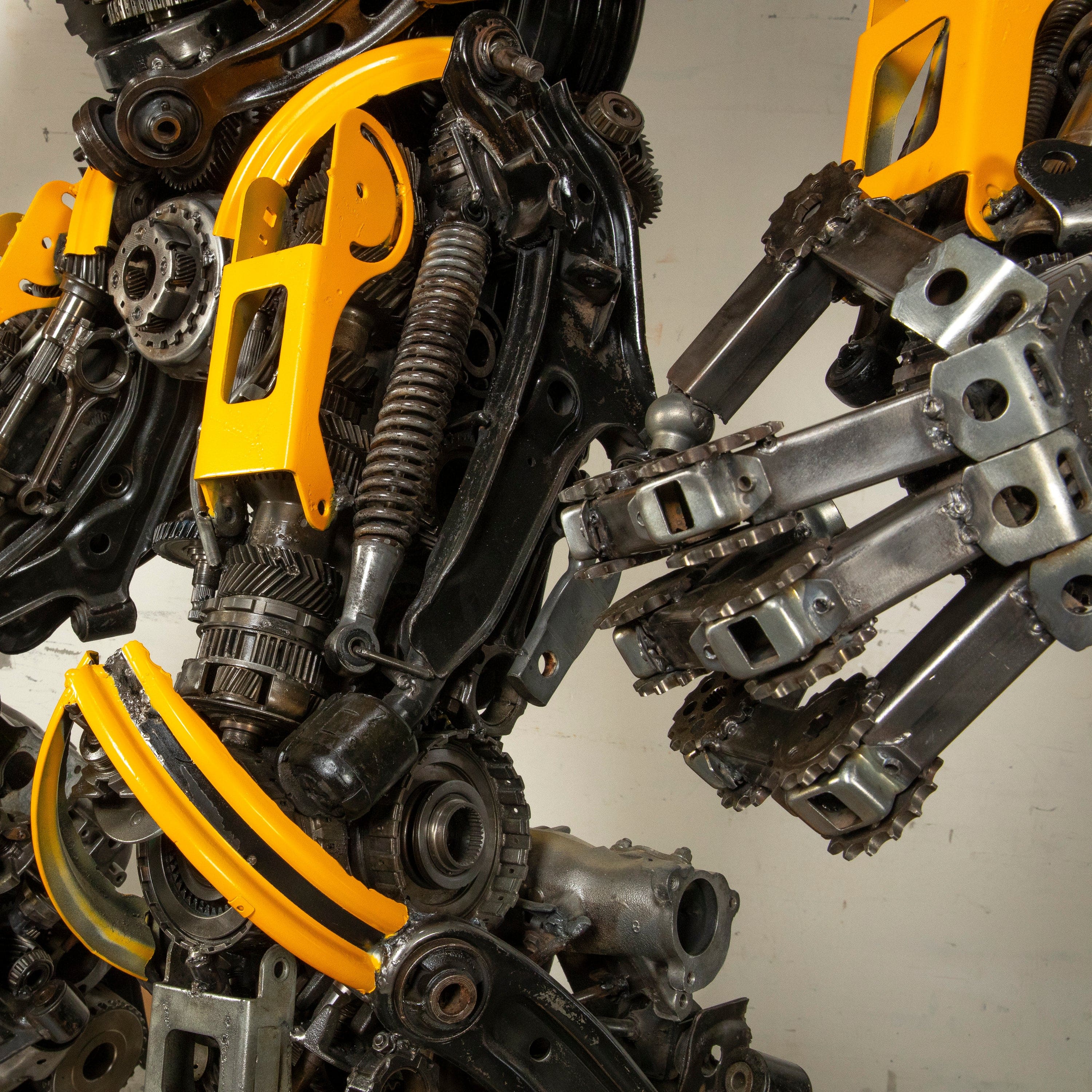 Kalifano Recycled Metal Art 91" Bumblebee Inspired Recycled Metal Art Sculpture RMS-BB230-S55