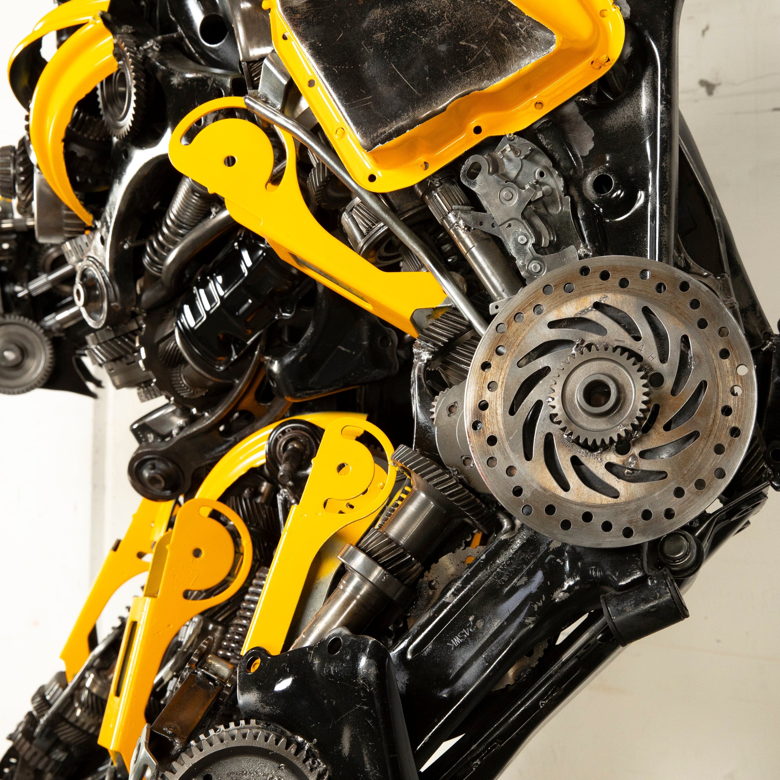 Kalifano Recycled Metal Art 91" Bumblebee Inspired Recycled Metal Art Sculpture RMS-BB230-S55