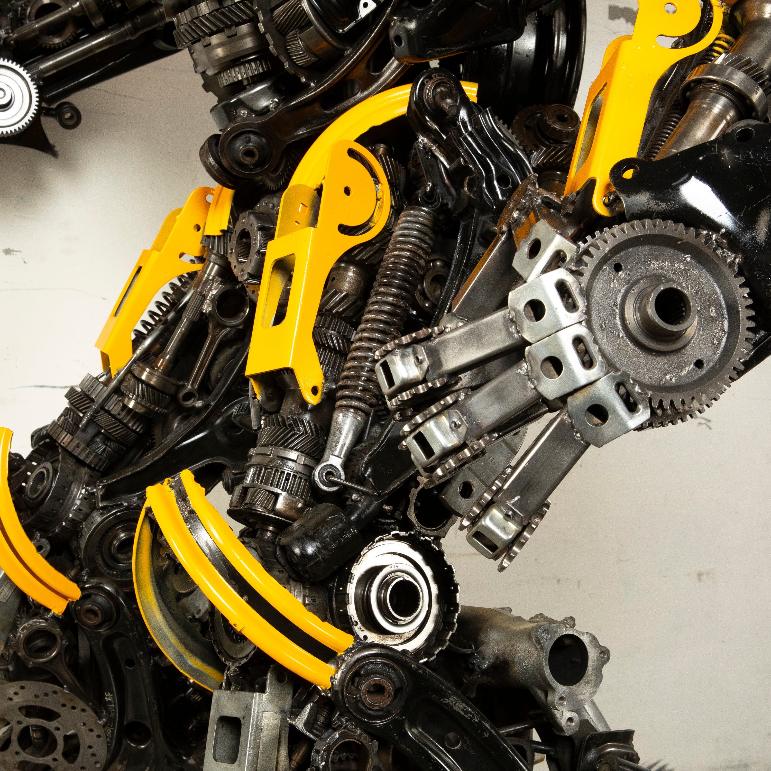 Kalifano Recycled Metal Art 91" Bumblebee Inspired Recycled Metal Art Sculpture RMS-BB230-S55