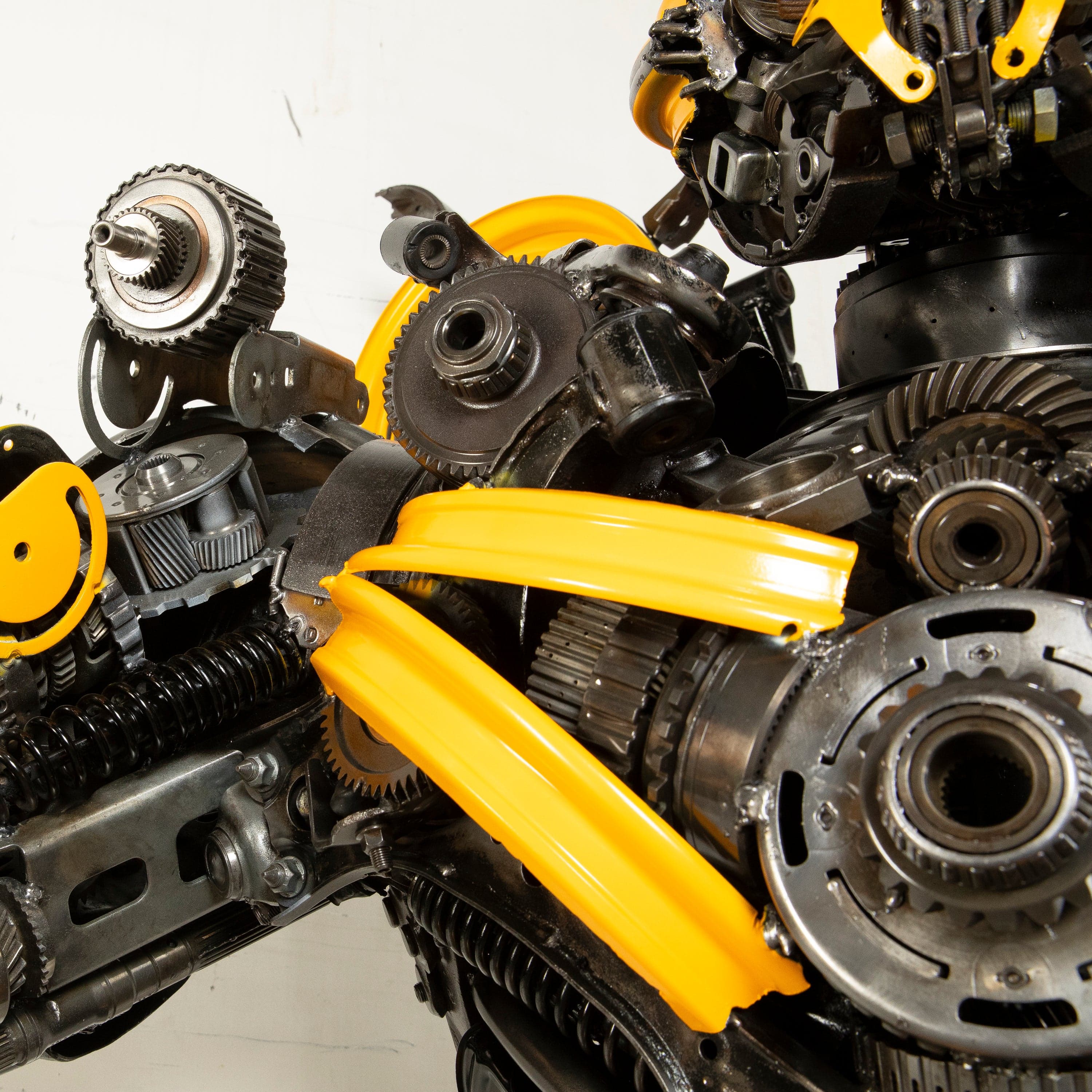 Kalifano Recycled Metal Art 91" Bumblebee Inspired Recycled Metal Art Sculpture RMS-BB230-S55