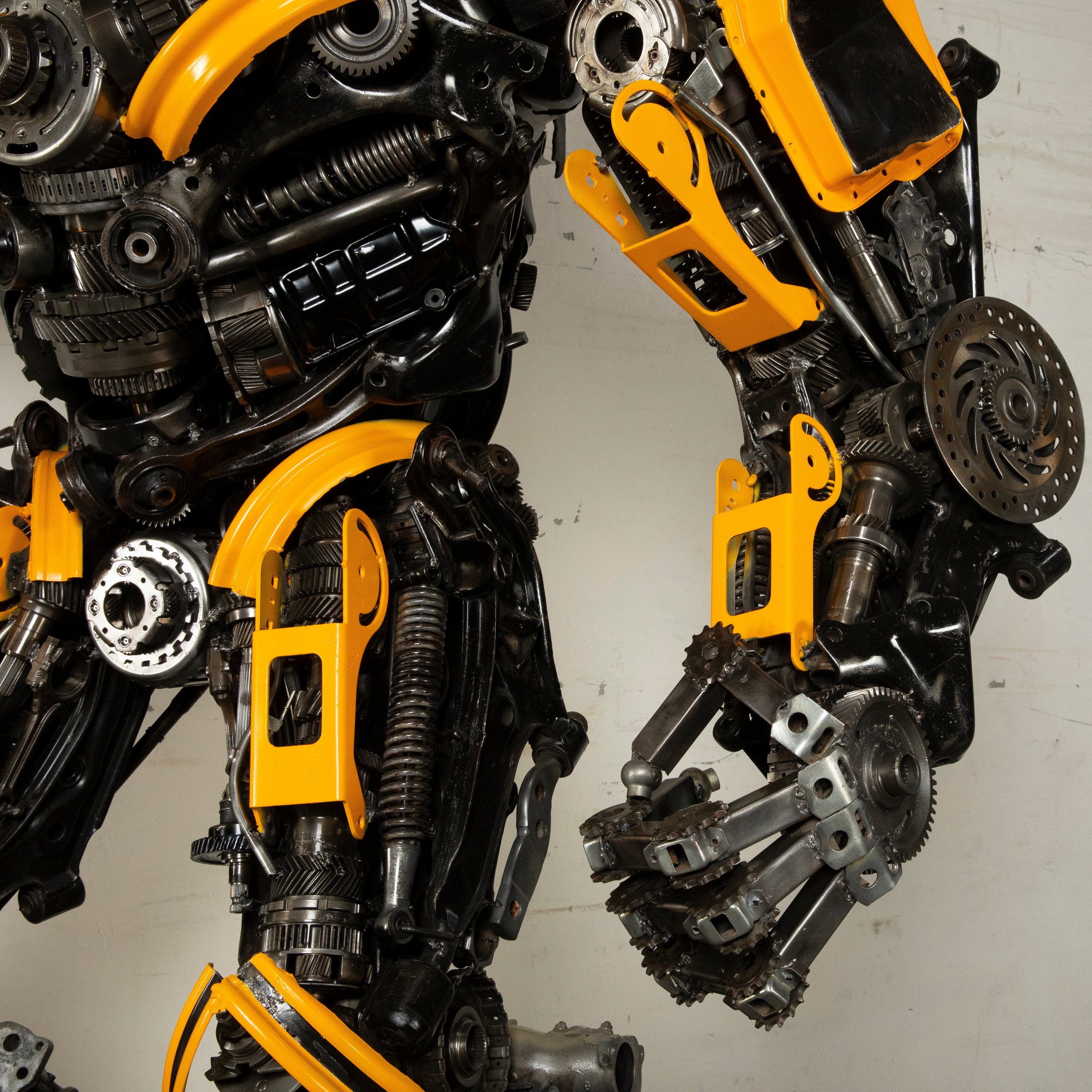 Kalifano Recycled Metal Art 91" Bumblebee Inspired Recycled Metal Art Sculpture RMS-BB230-S55