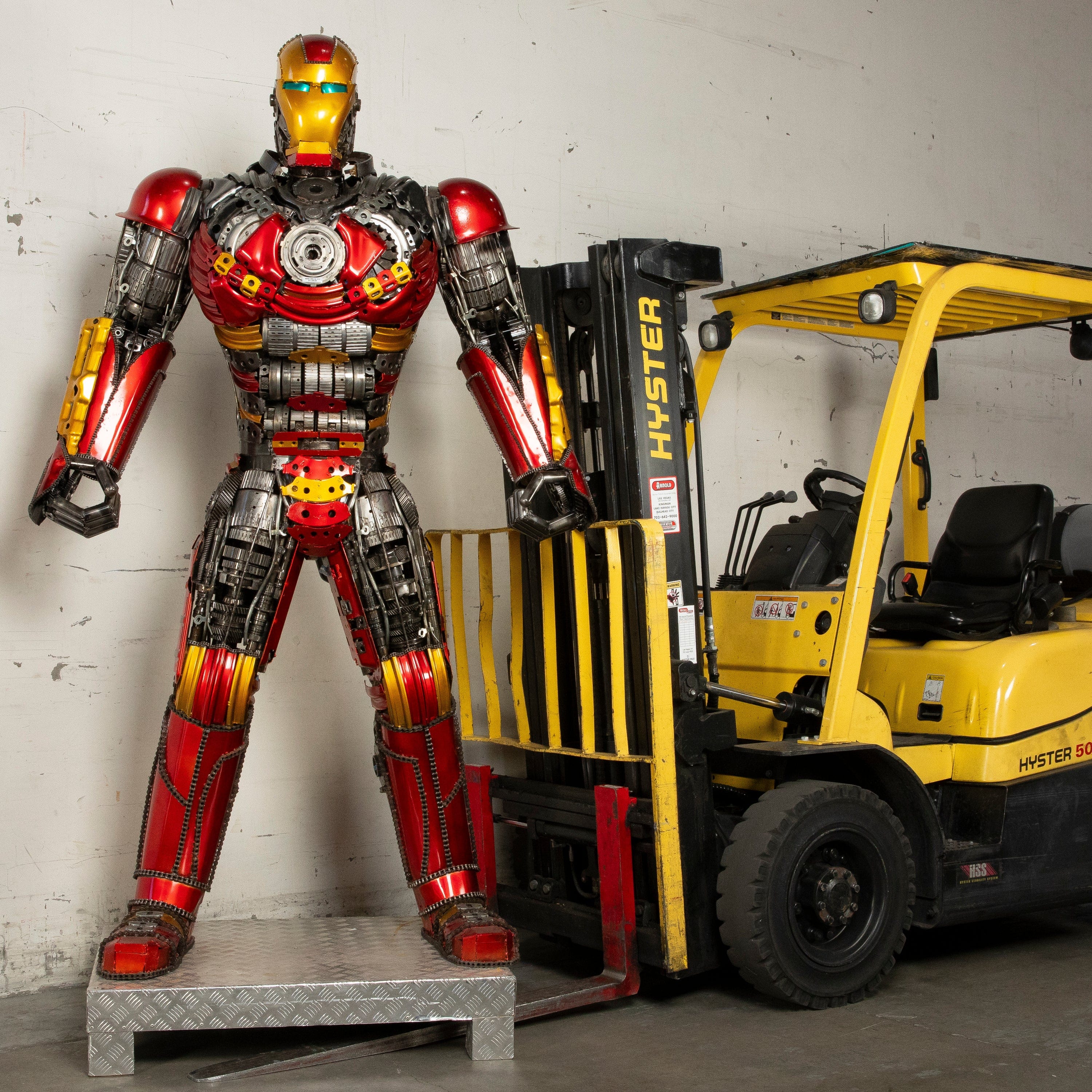 Kalifano Recycled Metal Art 91" Iron Man Inspired Recycled Metal Art Sculpture RMS-IMR230-S14