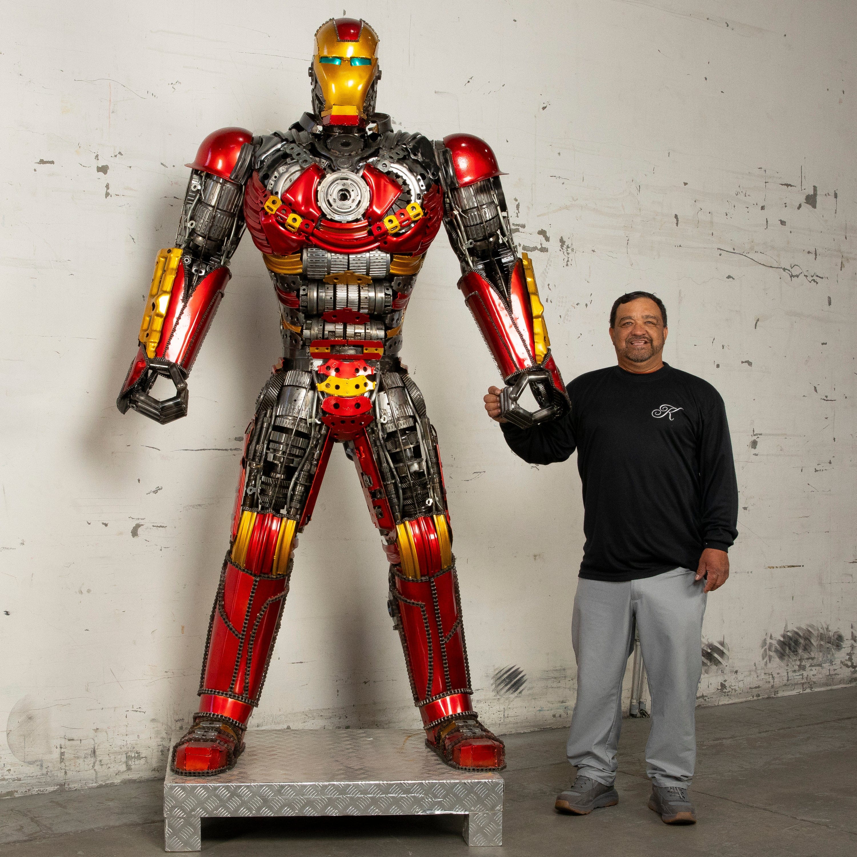 Kalifano Recycled Metal Art 91" Iron Man Inspired Recycled Metal Art Sculpture RMS-IMR230-S14