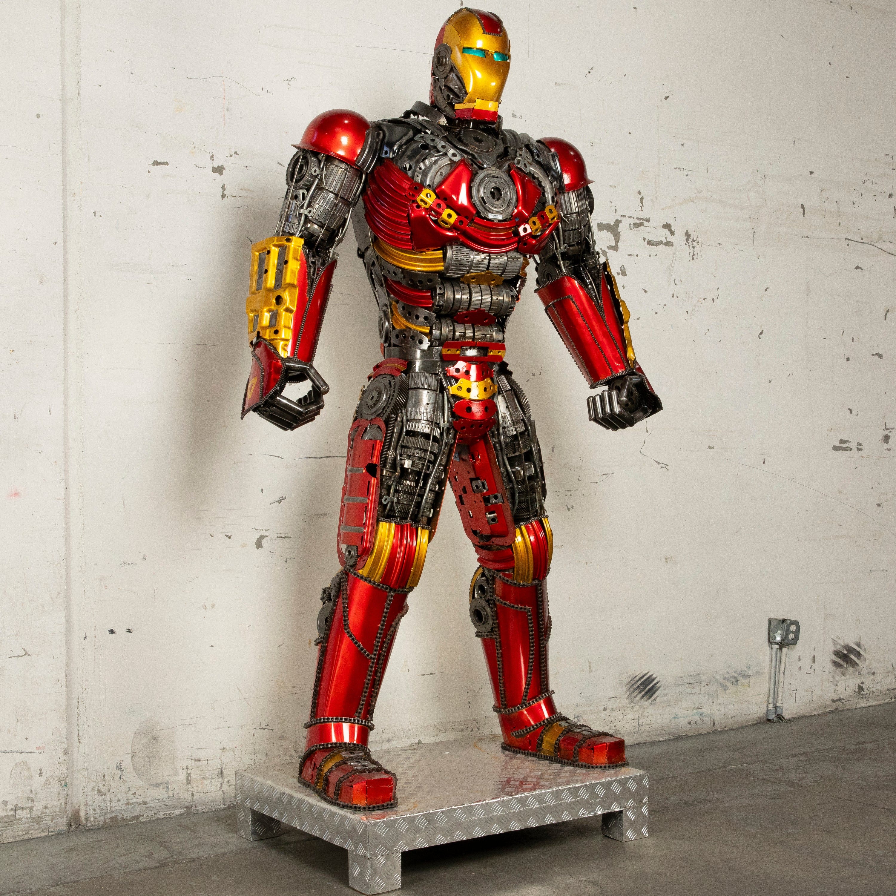 Kalifano Recycled Metal Art 91" Iron Man Inspired Recycled Metal Art Sculpture RMS-IMR230-S14