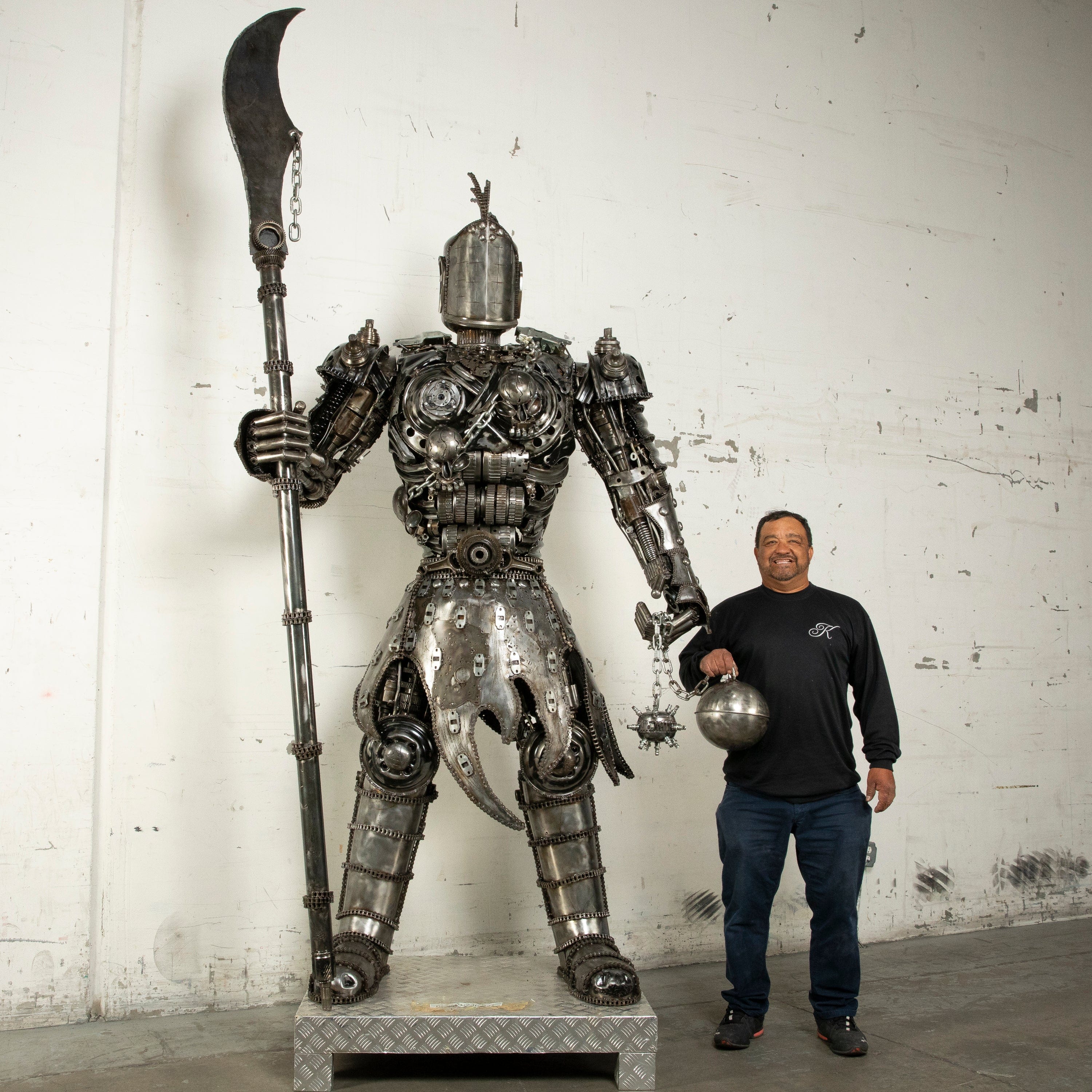 Kalifano Recycled Metal Art 91" Knight Recycled Metal Art Sculpture RMS-KN230-S21