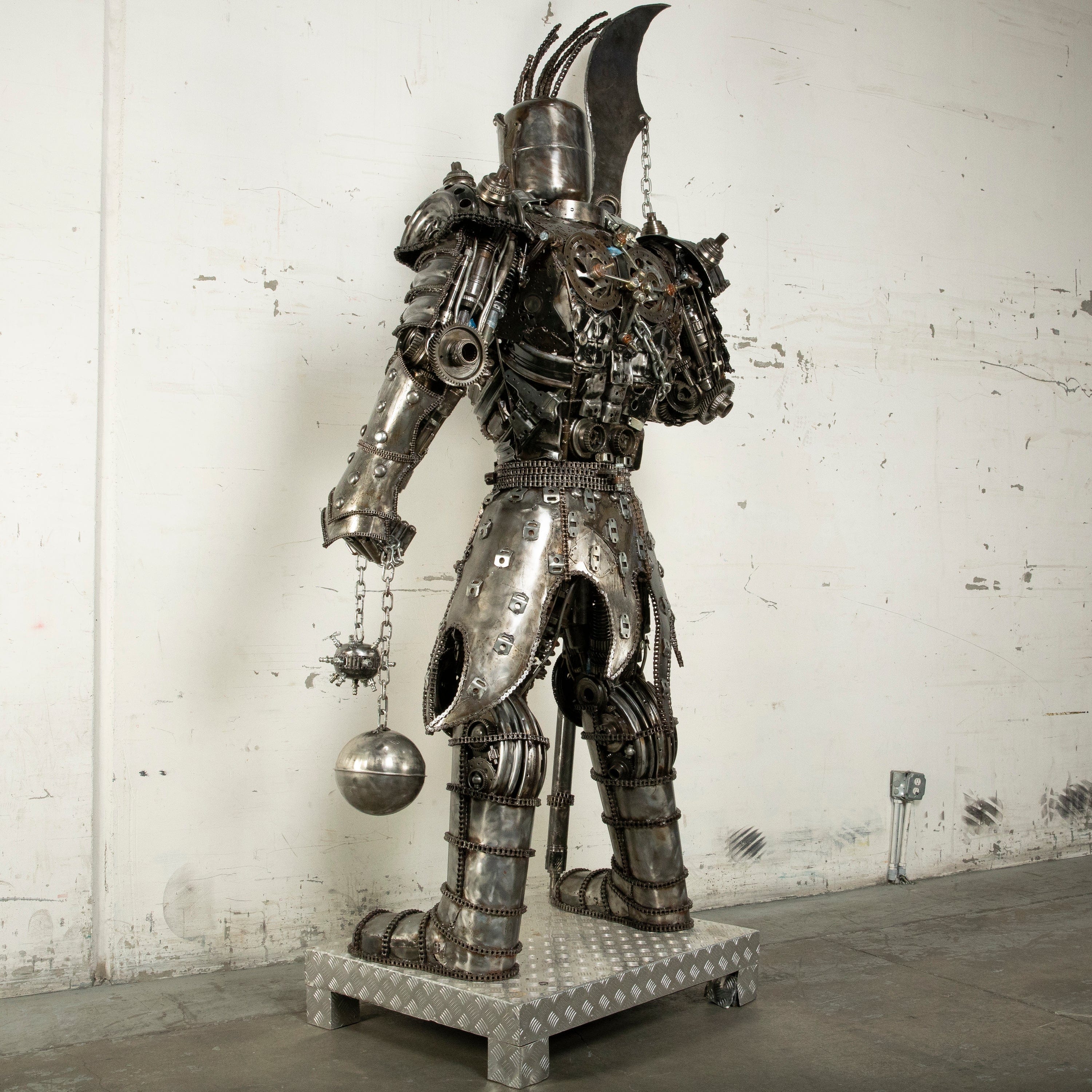 Kalifano Recycled Metal Art 91" Knight Recycled Metal Art Sculpture RMS-KN230-S21